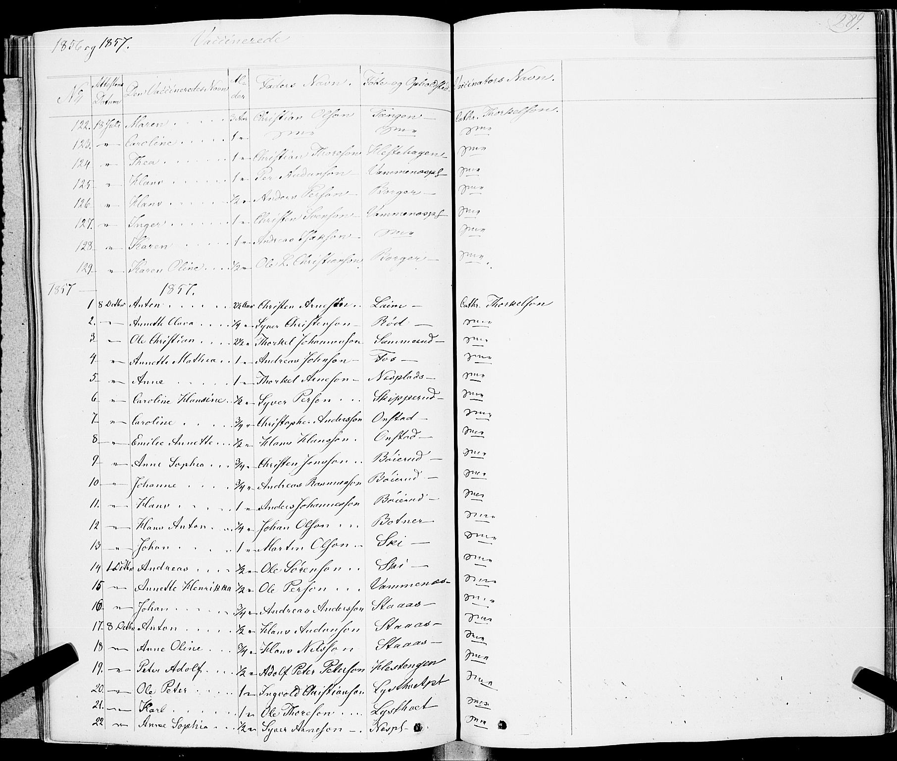 Skiptvet prestekontor Kirkebøker, AV/SAO-A-20009/F/Fa/L0006: Parish register (official) no. 6, 1839-1860, p. 289