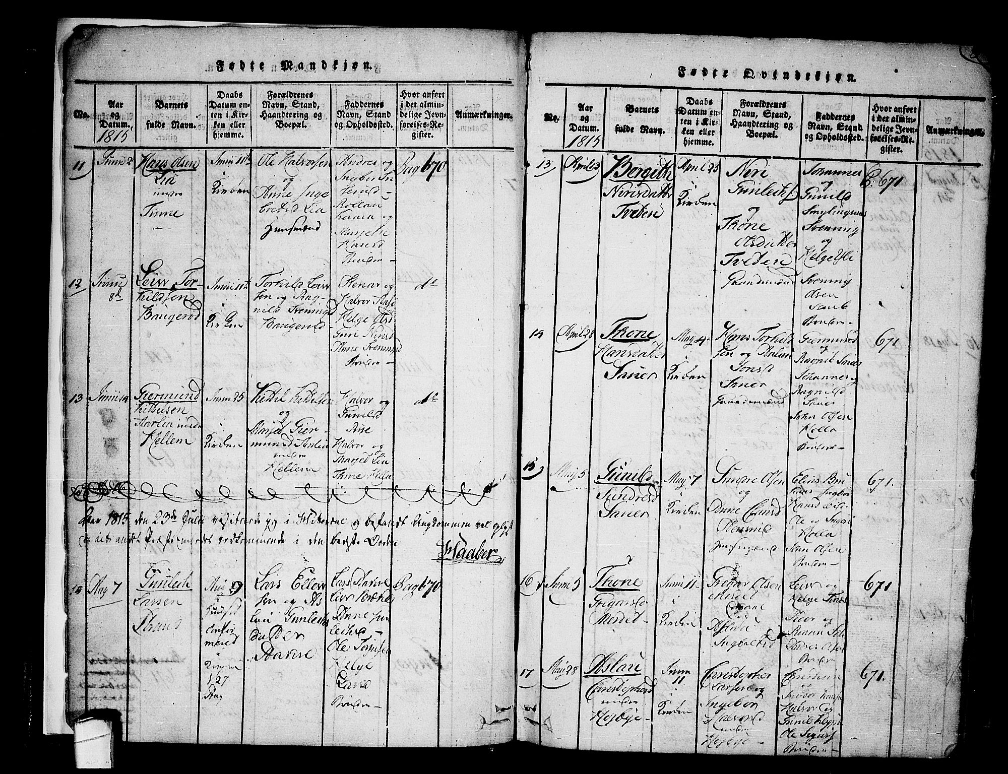Heddal kirkebøker, SAKO/A-268/F/Fa/L0005: Parish register (official) no. I 5, 1814-1837, p. 7-8