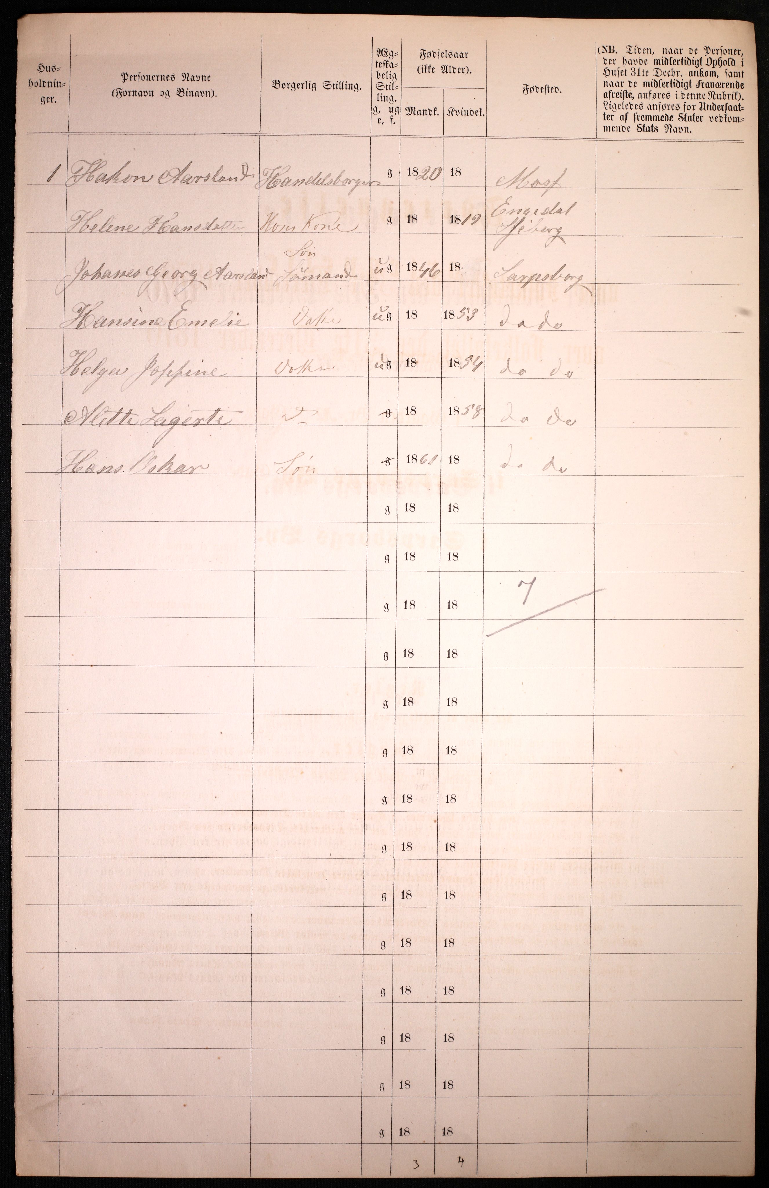 RA, 1870 census for 0102 Sarpsborg, 1870, p. 370