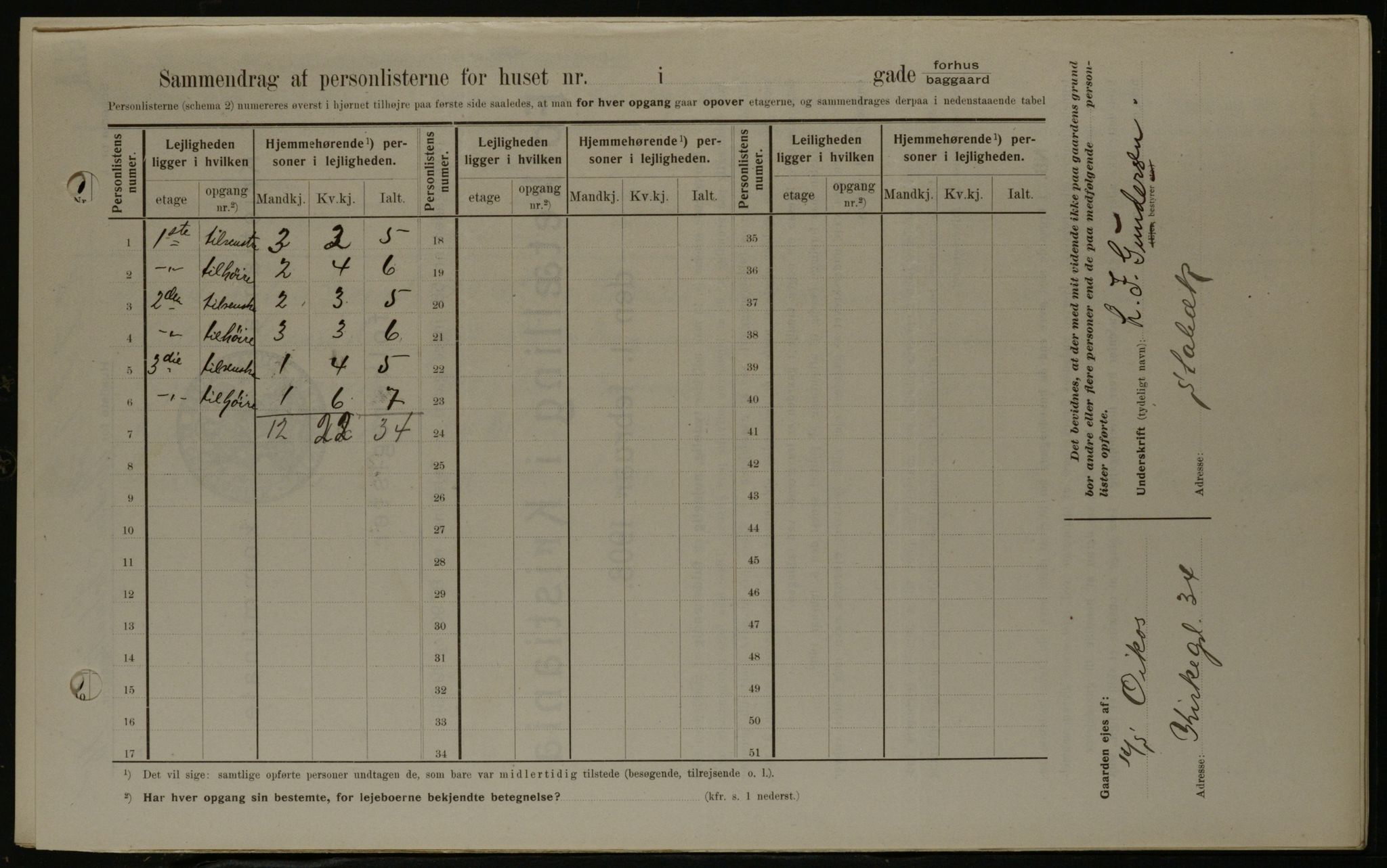 OBA, Municipal Census 1908 for Kristiania, 1908, p. 1546