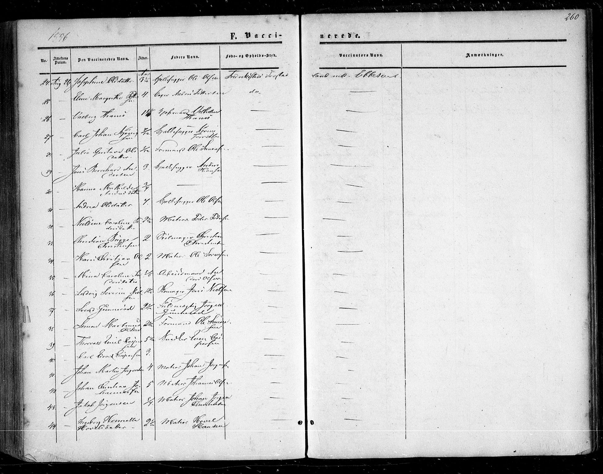 Glemmen prestekontor Kirkebøker, SAO/A-10908/F/Fa/L0007: Parish register (official) no. 7, 1853-1862, p. 260