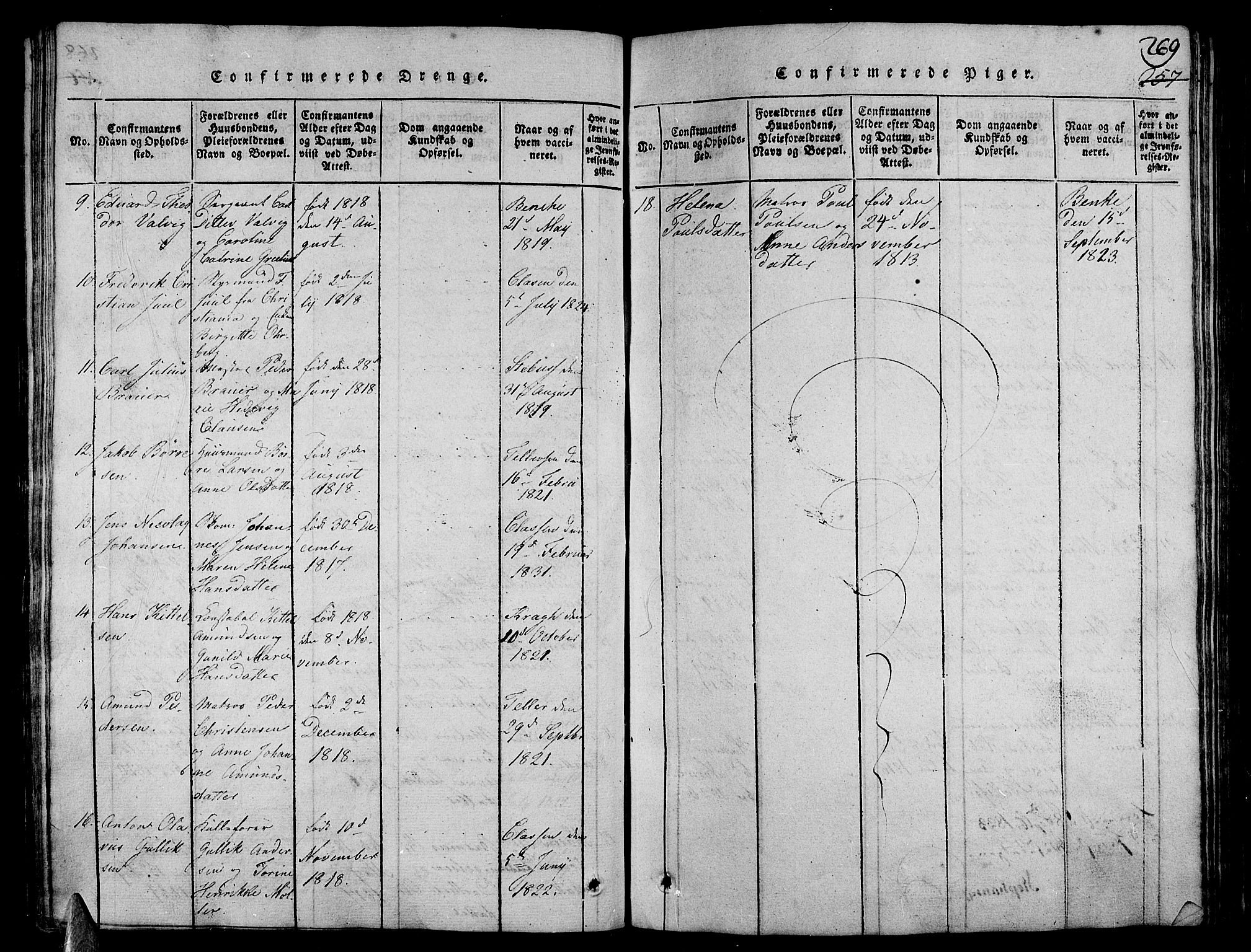 Stavern kirkebøker, AV/SAKO-A-318/G/Ga/L0001: Parish register (copy) no. 1, 1817-1841, p. 269