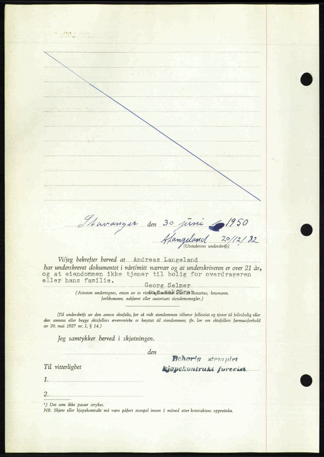 Stavanger byrett, AV/SAST-A-100455/002/G/Gb/L0024: Mortgage book no. A13, 1949-1950, Diary no: : 1983/1950