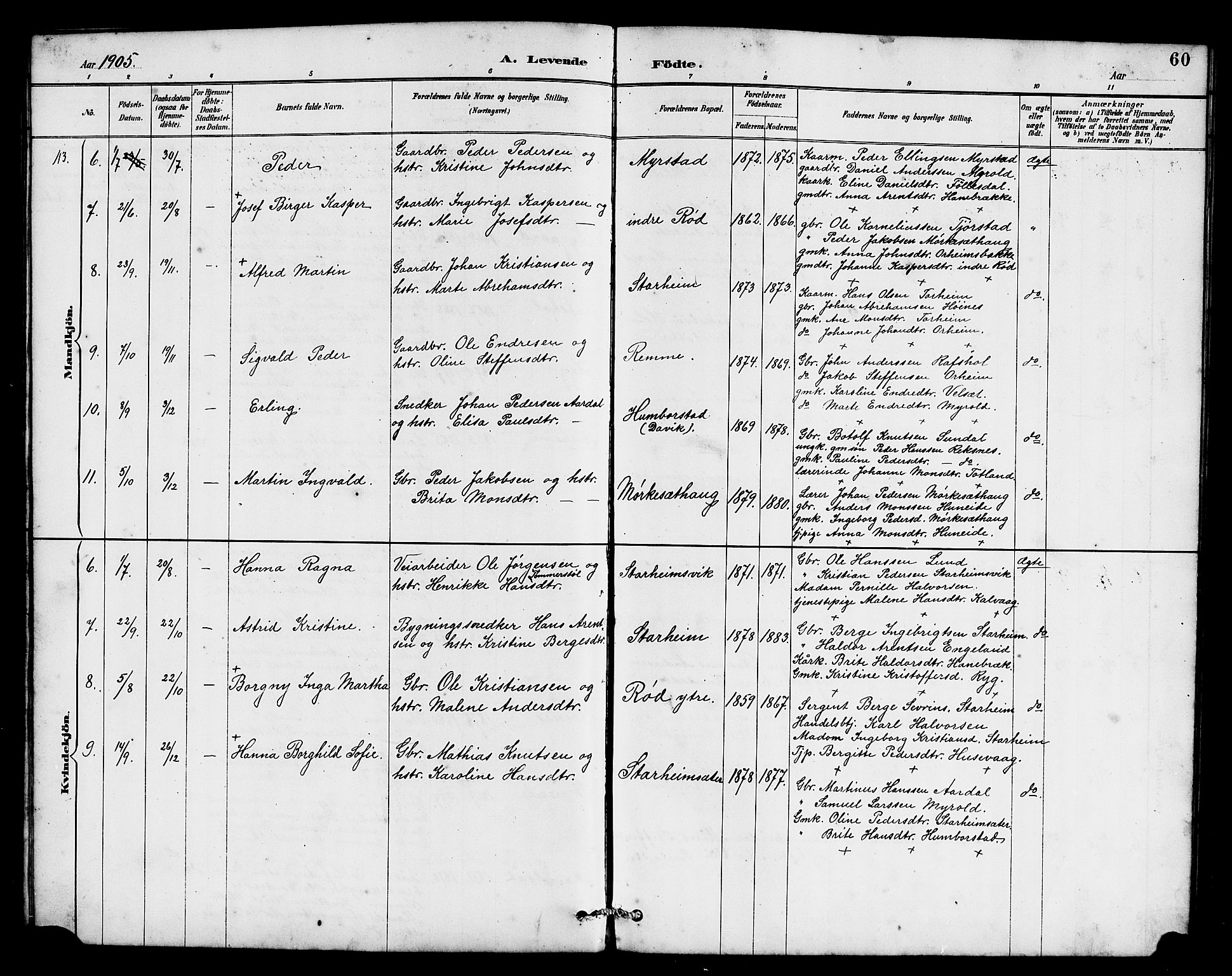 Eid sokneprestembete, AV/SAB-A-82301/H/Hab/Habc/L0002: Parish register (copy) no. C 2, 1887-1906, p. 60