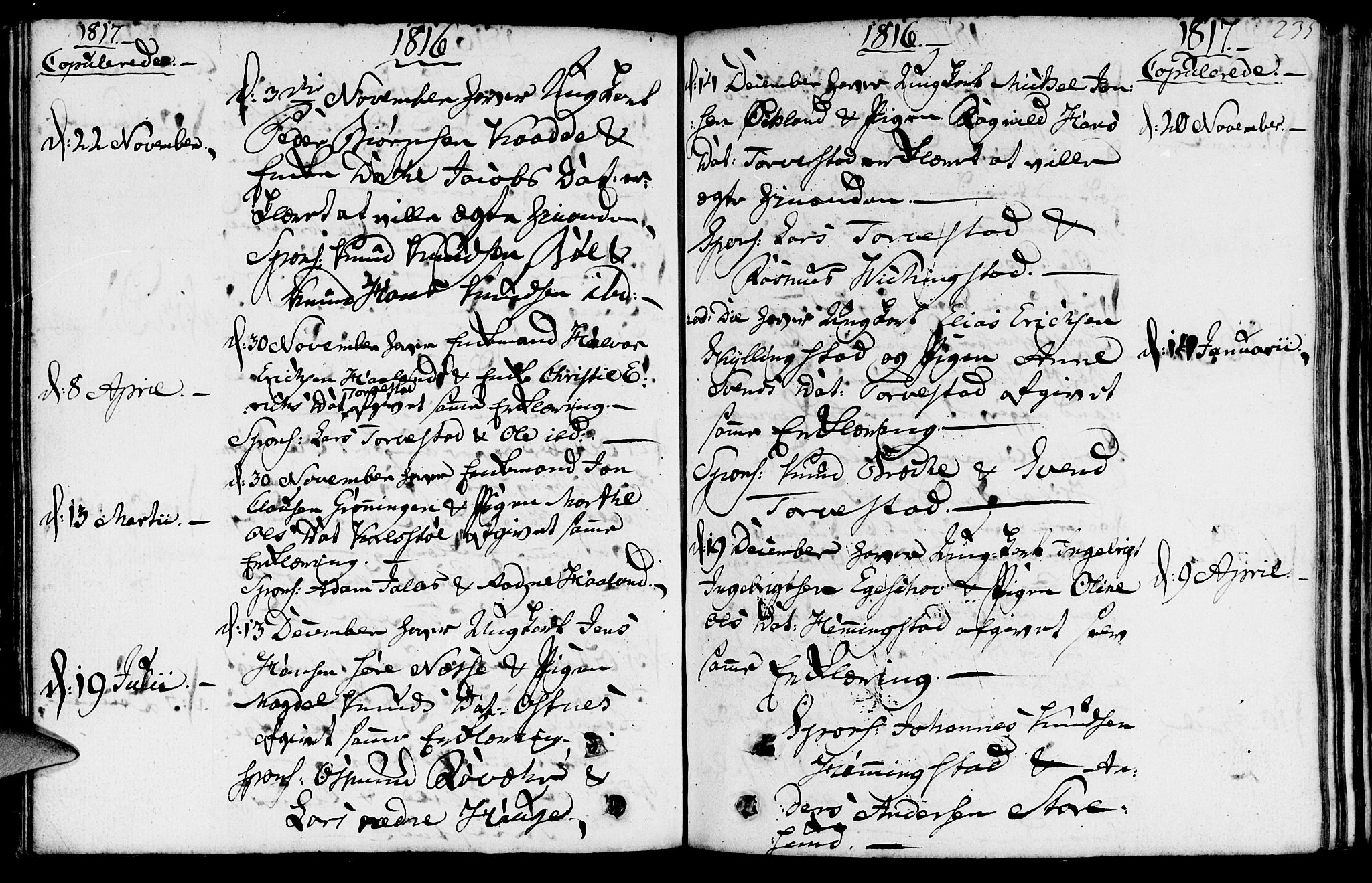 Torvastad sokneprestkontor, SAST/A -101857/H/Ha/Haa/L0002: Parish register (official) no. A 2, 1801-1817, p. 235