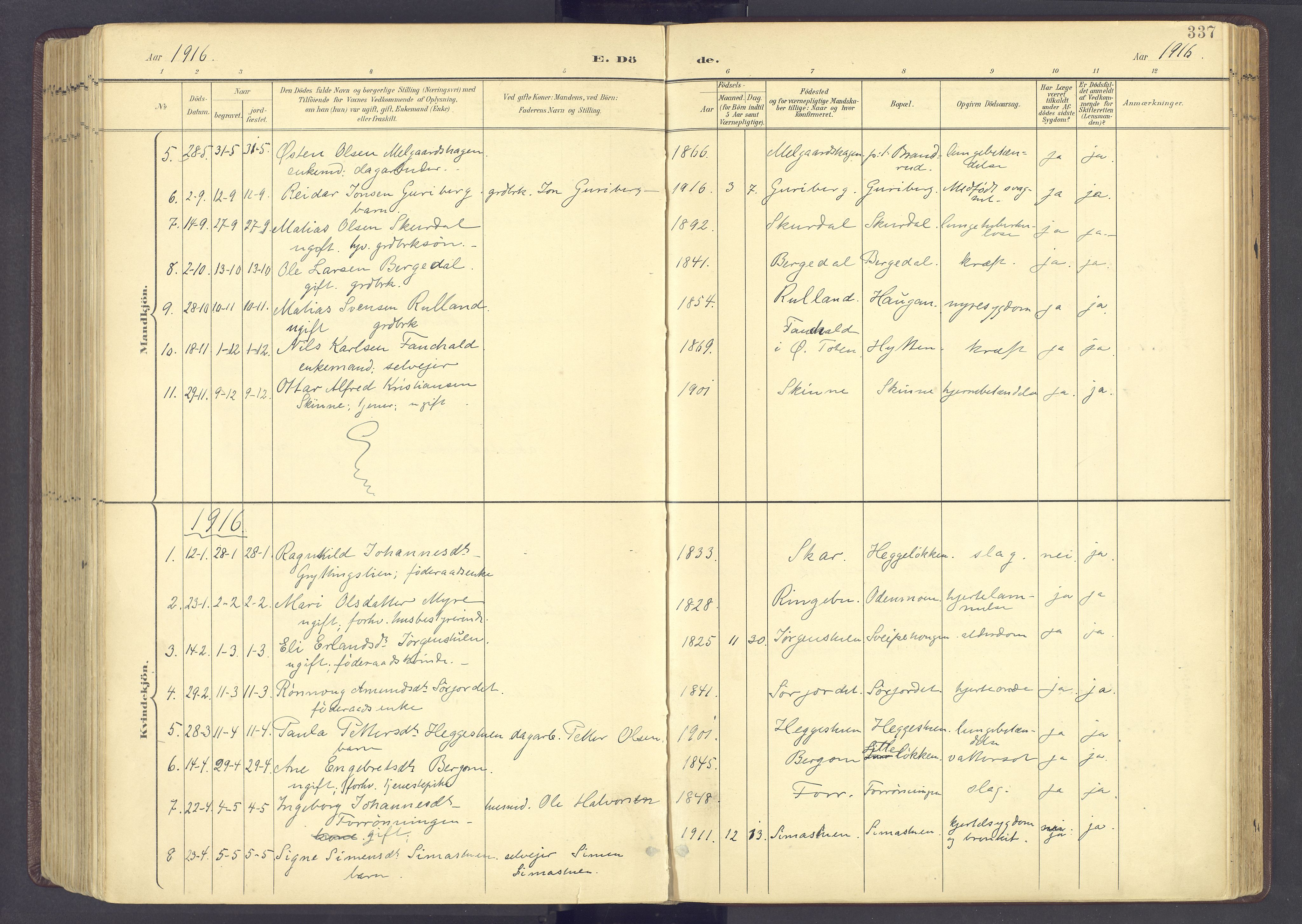 Sør-Fron prestekontor, SAH/PREST-010/H/Ha/Haa/L0004: Parish register (official) no. 4, 1898-1919, p. 337