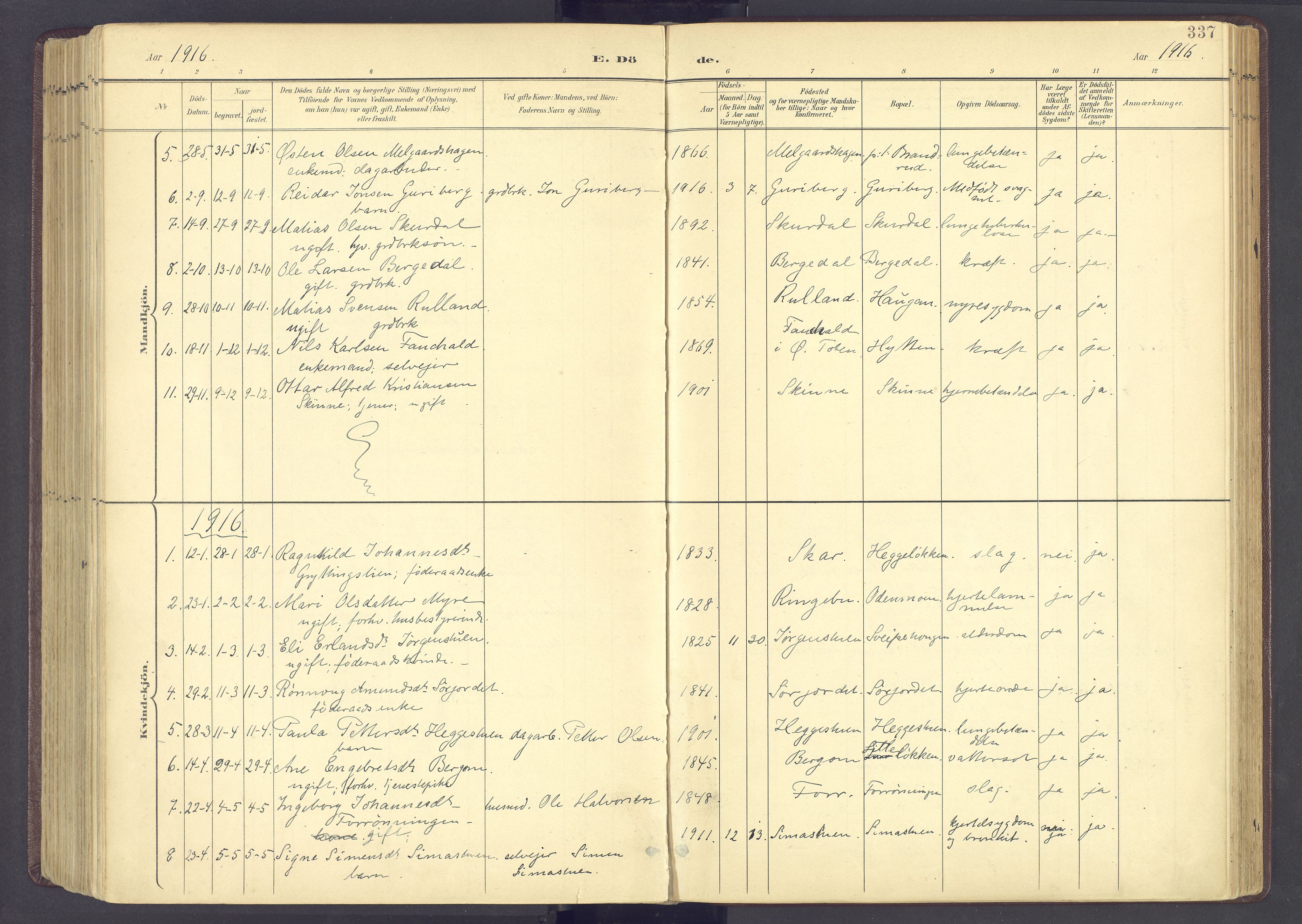 Sør-Fron prestekontor, AV/SAH-PREST-010/H/Ha/Haa/L0004: Parish register (official) no. 4, 1898-1919, p. 337