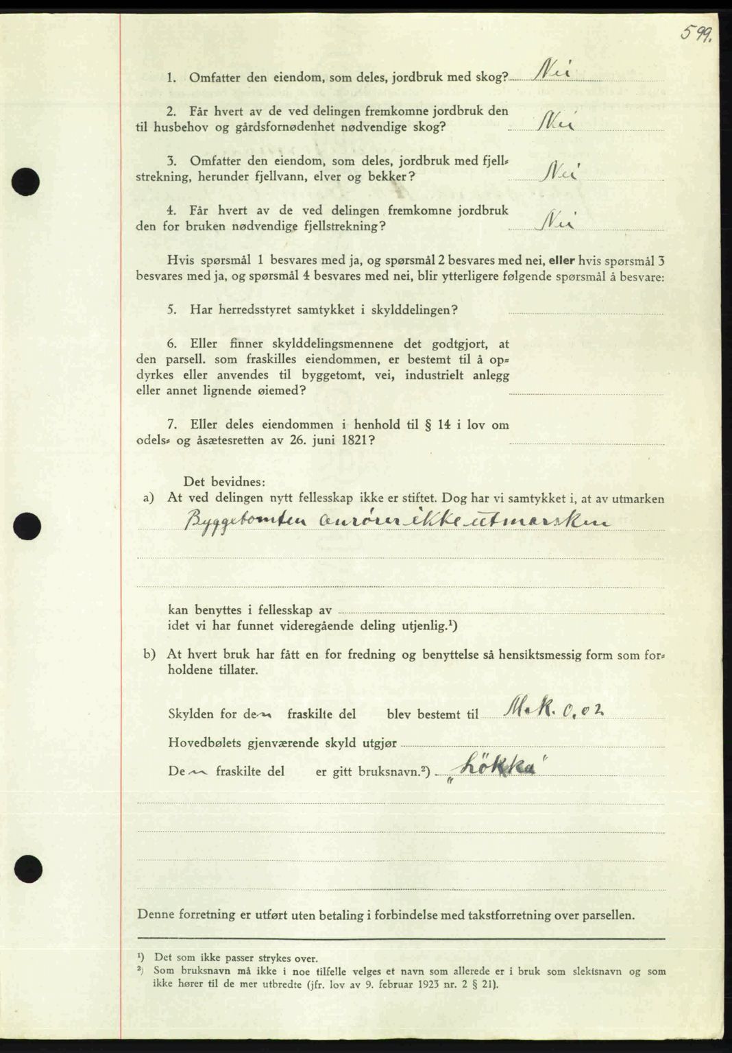 Nordmøre sorenskriveri, AV/SAT-A-4132/1/2/2Ca: Mortgage book no. A102, 1946-1946, Diary no: : 1822/1946