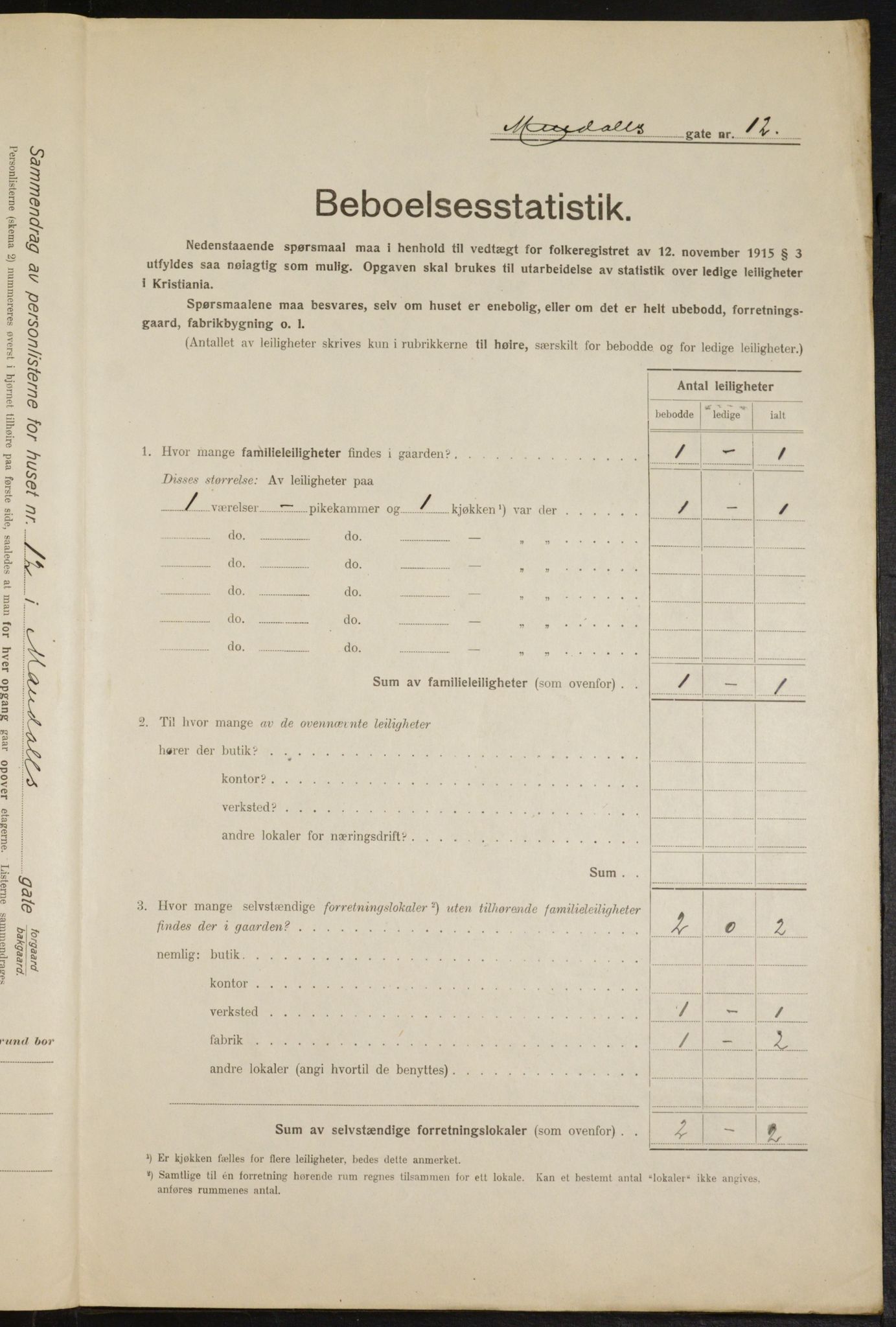 OBA, Municipal Census 1916 for Kristiania, 1916, p. 61757