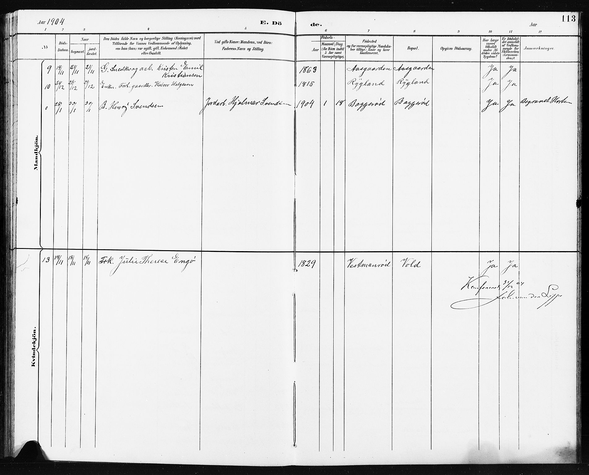 Borre kirkebøker, AV/SAKO-A-338/G/Ga/L0004: Parish register (copy) no. I 4, 1892-1913, p. 113