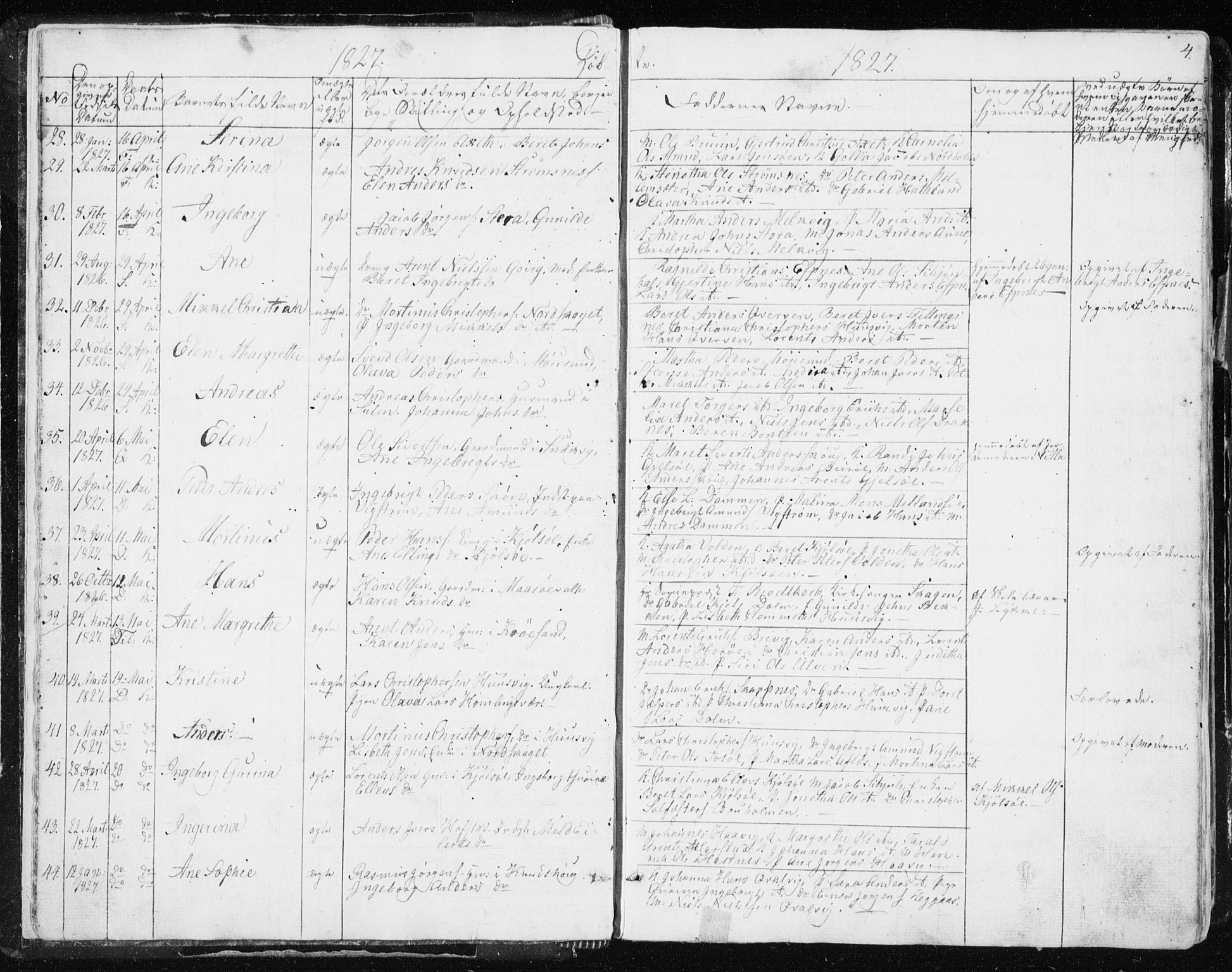 Ministerialprotokoller, klokkerbøker og fødselsregistre - Sør-Trøndelag, SAT/A-1456/634/L0528: Parish register (official) no. 634A04, 1827-1842, p. 4