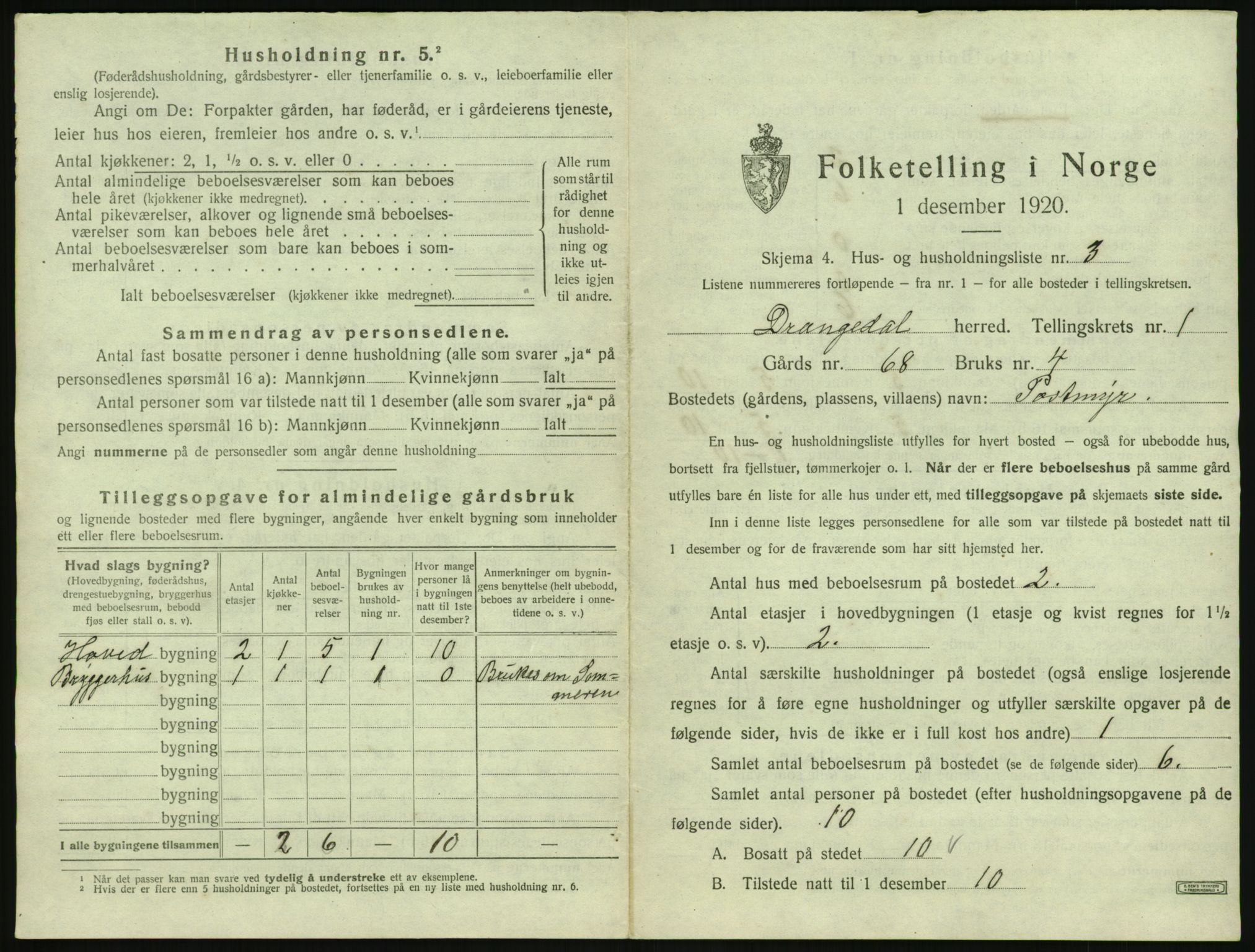 SAKO, 1920 census for Drangedal, 1920, p. 79