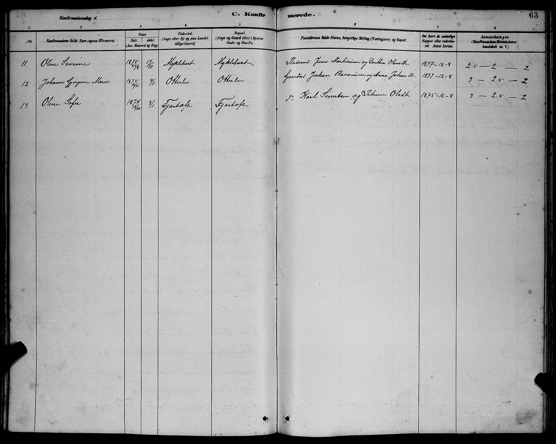 Ministerialprotokoller, klokkerbøker og fødselsregistre - Møre og Romsdal, SAT/A-1454/538/L0523: Parish register (copy) no. 538C01, 1881-1900, p. 63