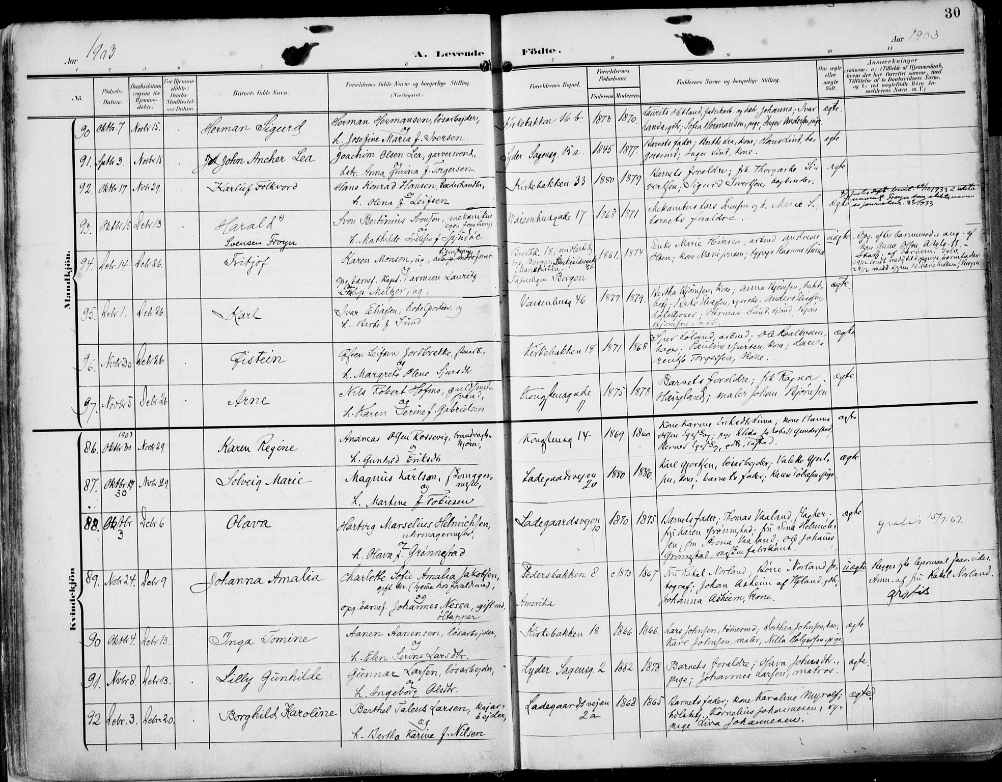 St. Petri sokneprestkontor, AV/SAST-A-101813/002/A/L0005: Parish register (official) no. A 23, 1902-1918, p. 30