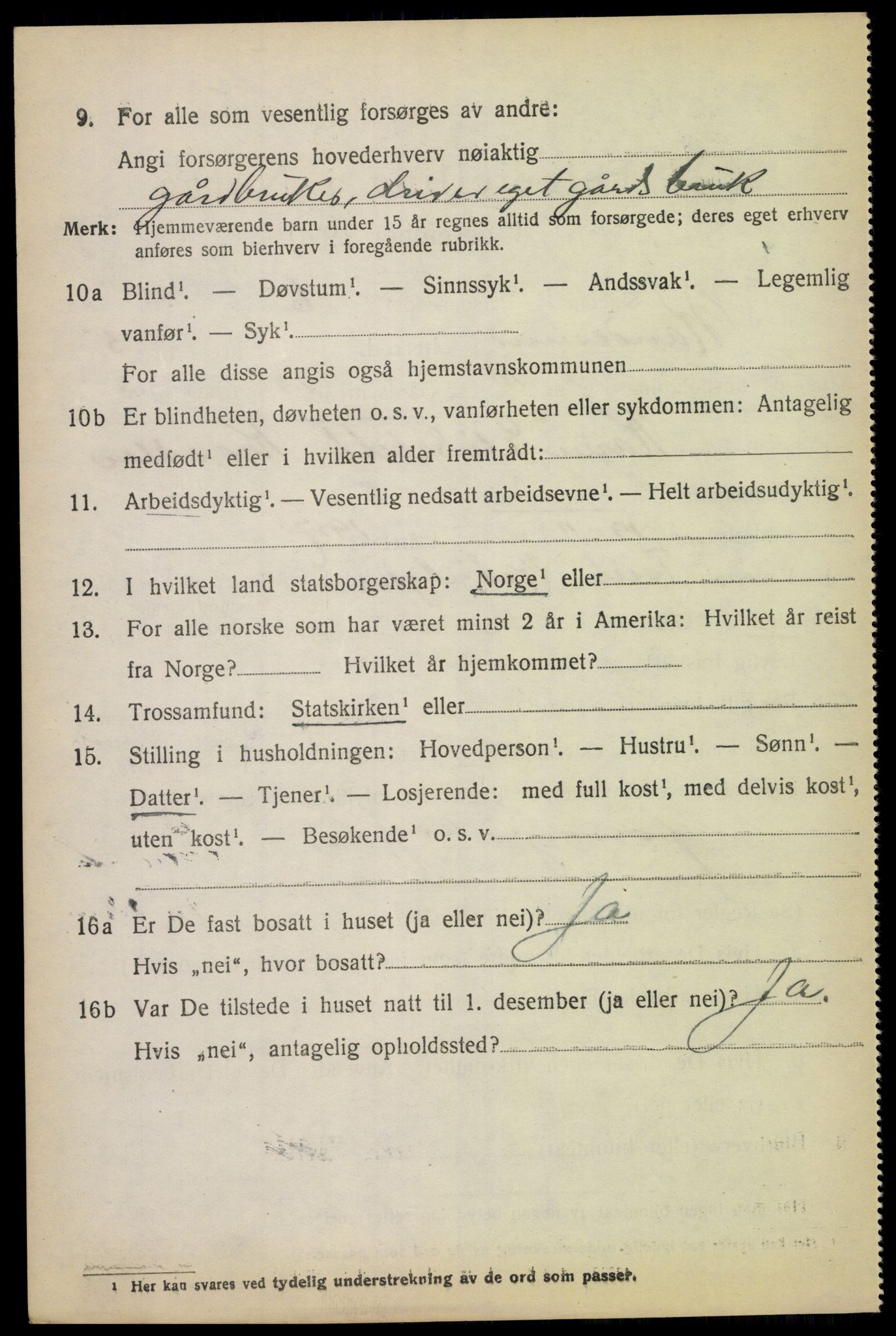 SAK, 1920 census for Randesund, 1920, p. 2423