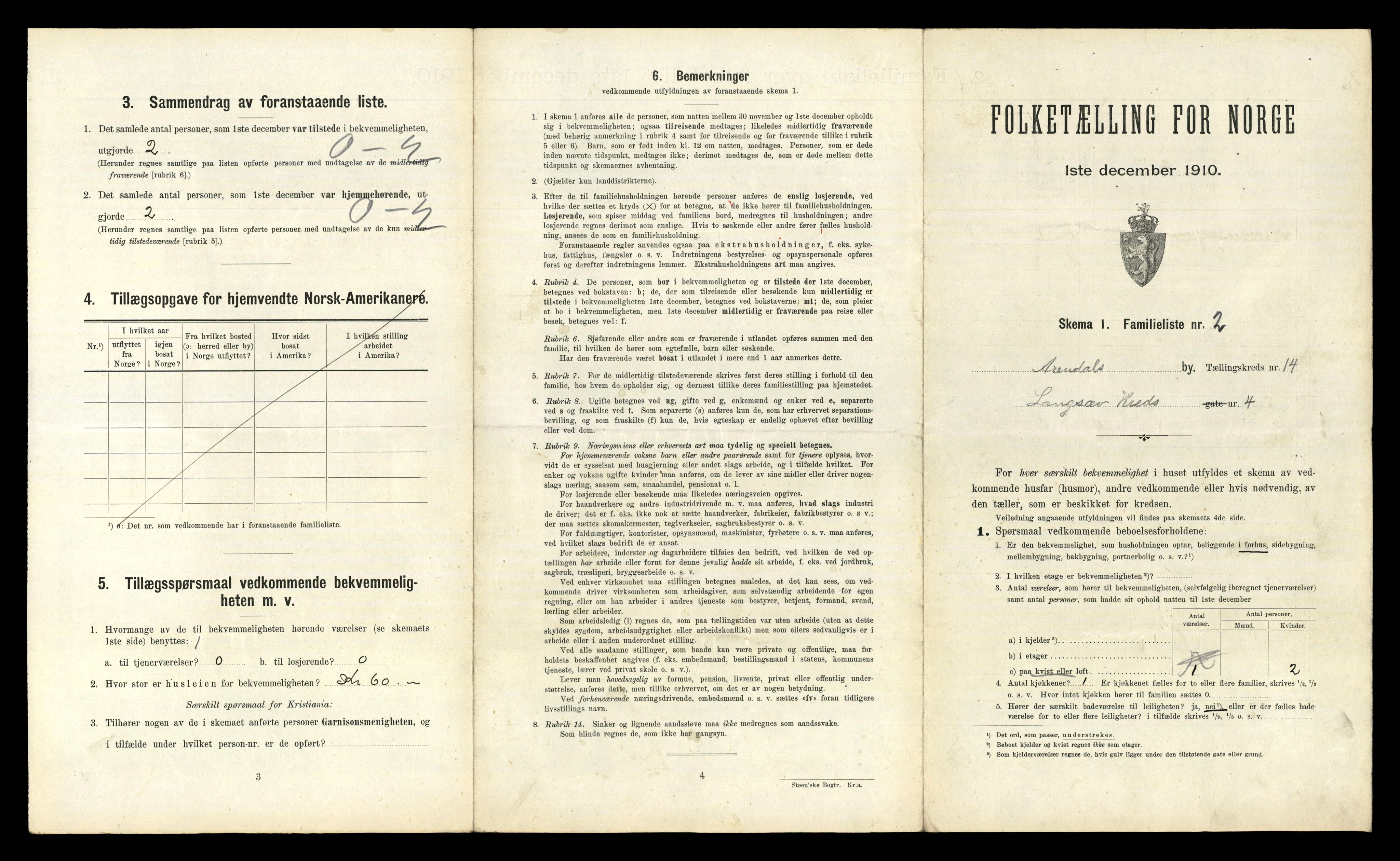 RA, 1910 census for Arendal, 1910, p. 5171