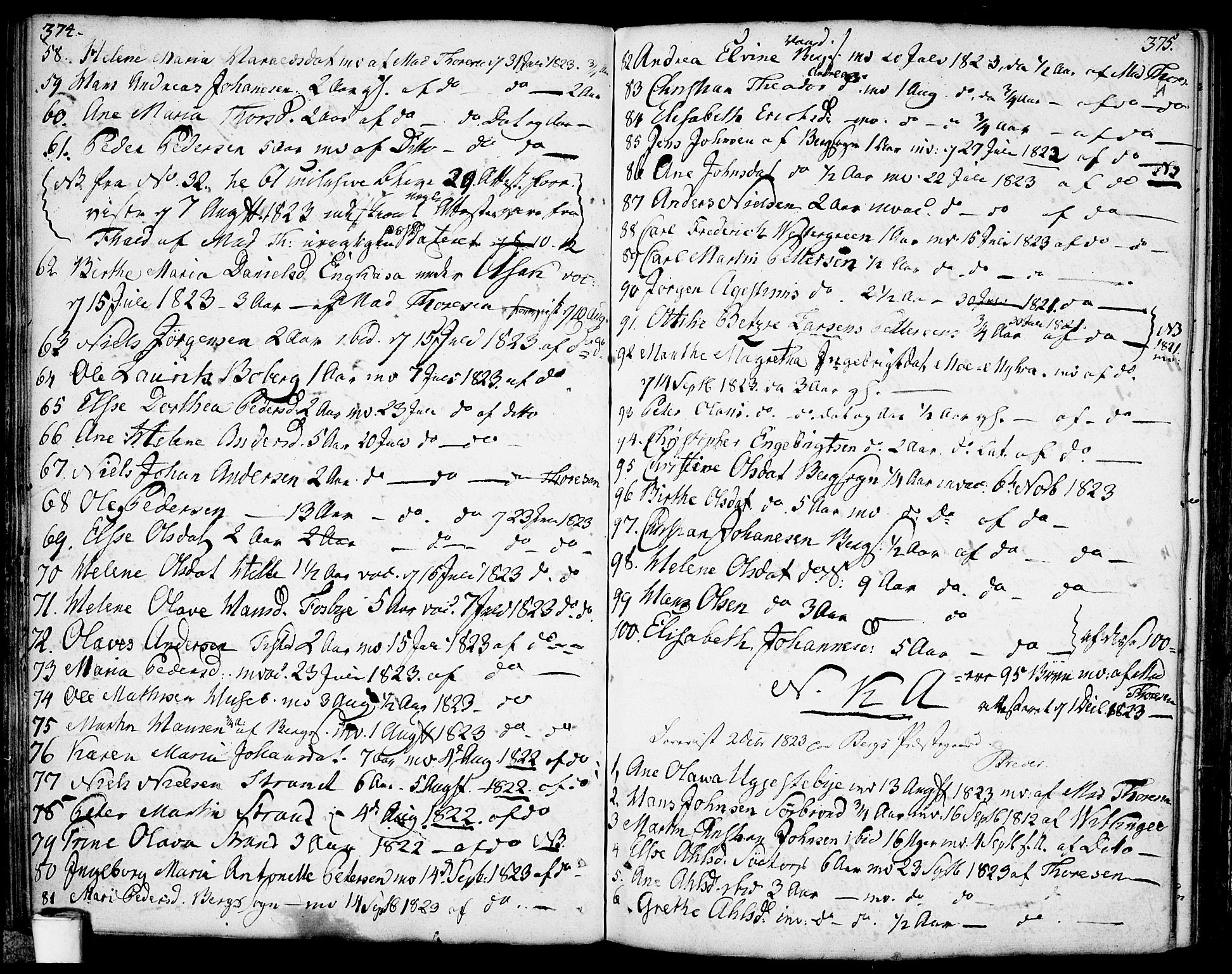 Berg prestekontor Kirkebøker, AV/SAO-A-10902/F/Fa/L0001: Parish register (official) no. I 1, 1770-1814, p. 374-375