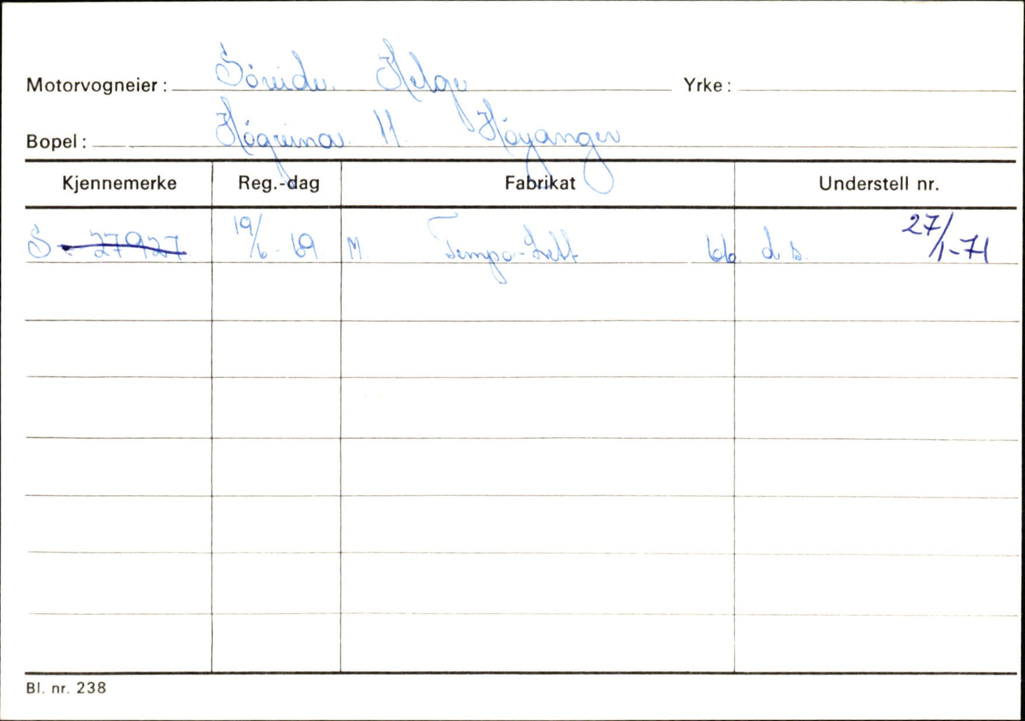 Statens vegvesen, Sogn og Fjordane vegkontor, AV/SAB-A-5301/4/F/L0131: Eigarregister Høyanger P-Å. Stryn S-Å, 1945-1975, p. 544