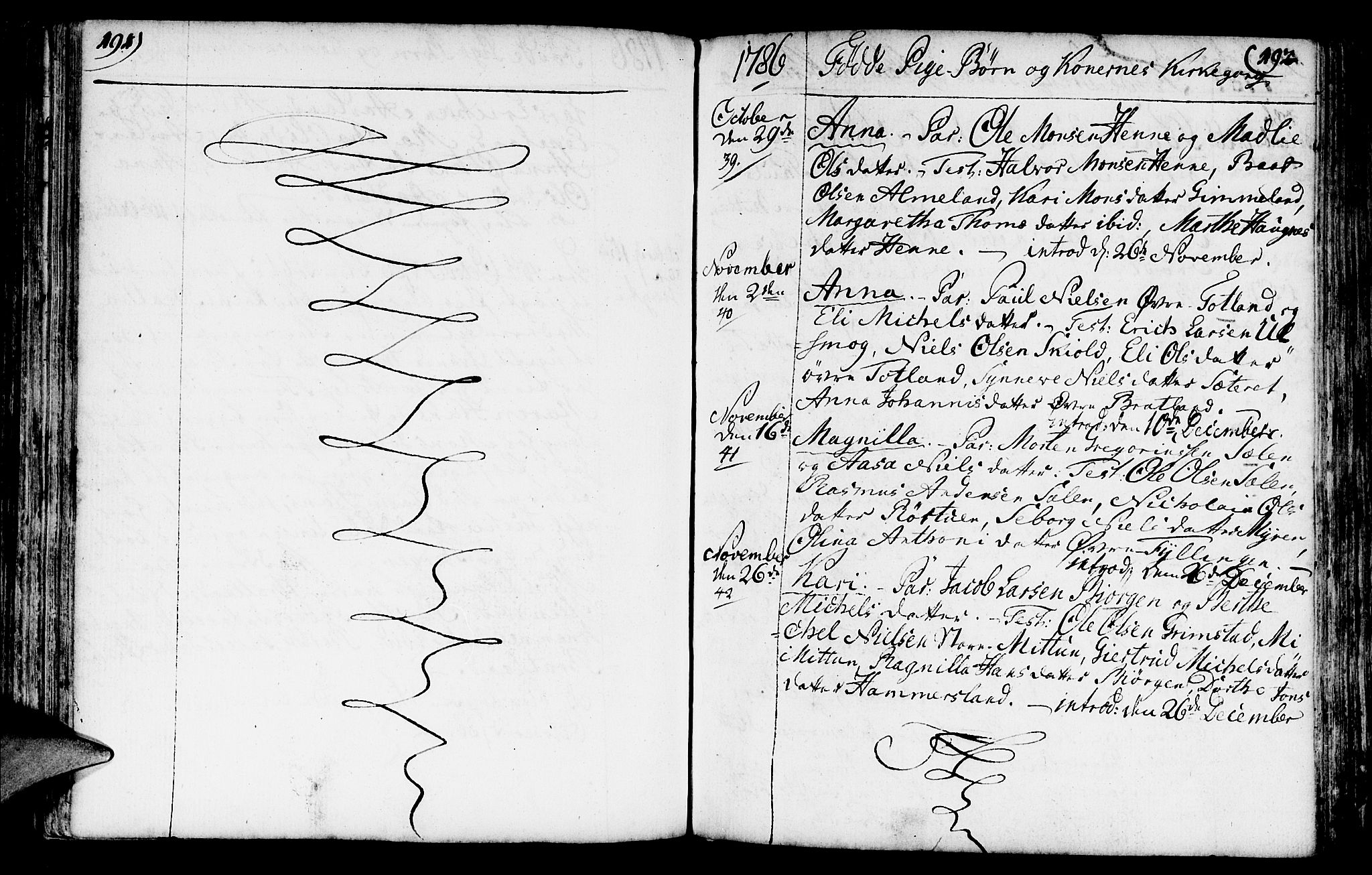 Fana Sokneprestembete, AV/SAB-A-75101/H/Haa/Haaa/L0005: Parish register (official) no. A 5, 1773-1799, p. 191-192