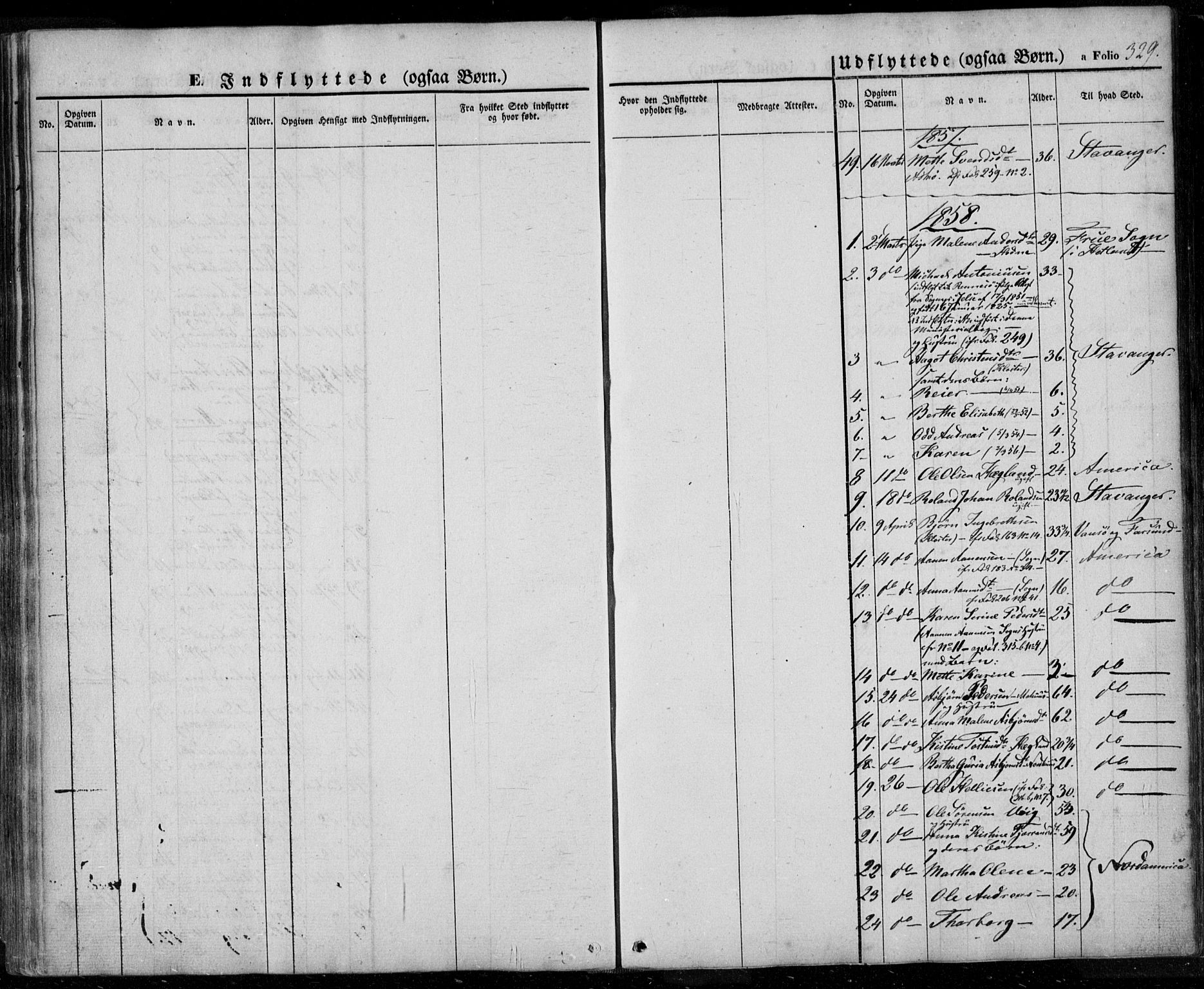 Rennesøy sokneprestkontor, SAST/A -101827/H/Ha/Haa/L0005: Parish register (official) no. A 5, 1838-1859, p. 329