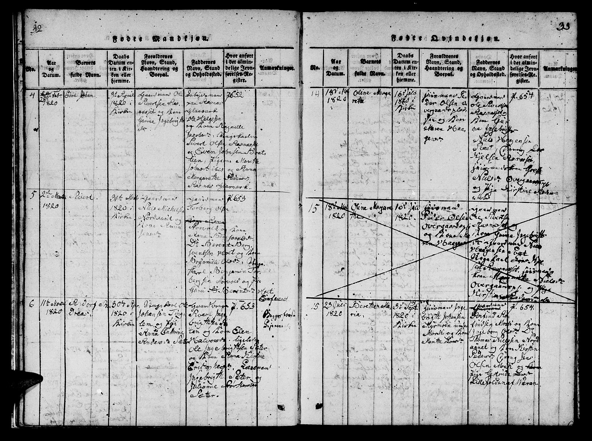 Ministerialprotokoller, klokkerbøker og fødselsregistre - Nord-Trøndelag, SAT/A-1458/742/L0411: Parish register (copy) no. 742C02, 1817-1825, p. 32-33