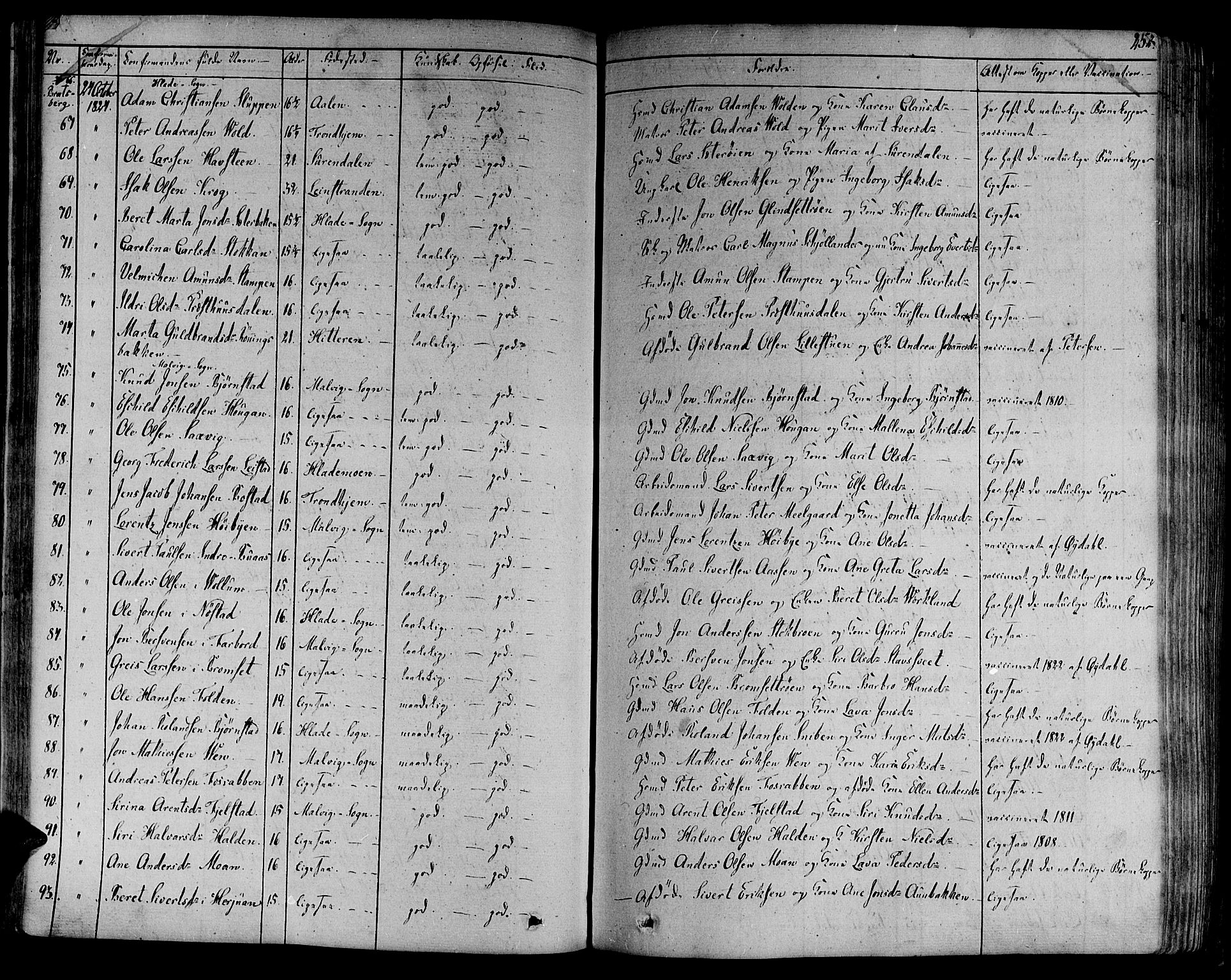 Ministerialprotokoller, klokkerbøker og fødselsregistre - Sør-Trøndelag, SAT/A-1456/606/L0286: Parish register (official) no. 606A04 /1, 1823-1840, p. 252