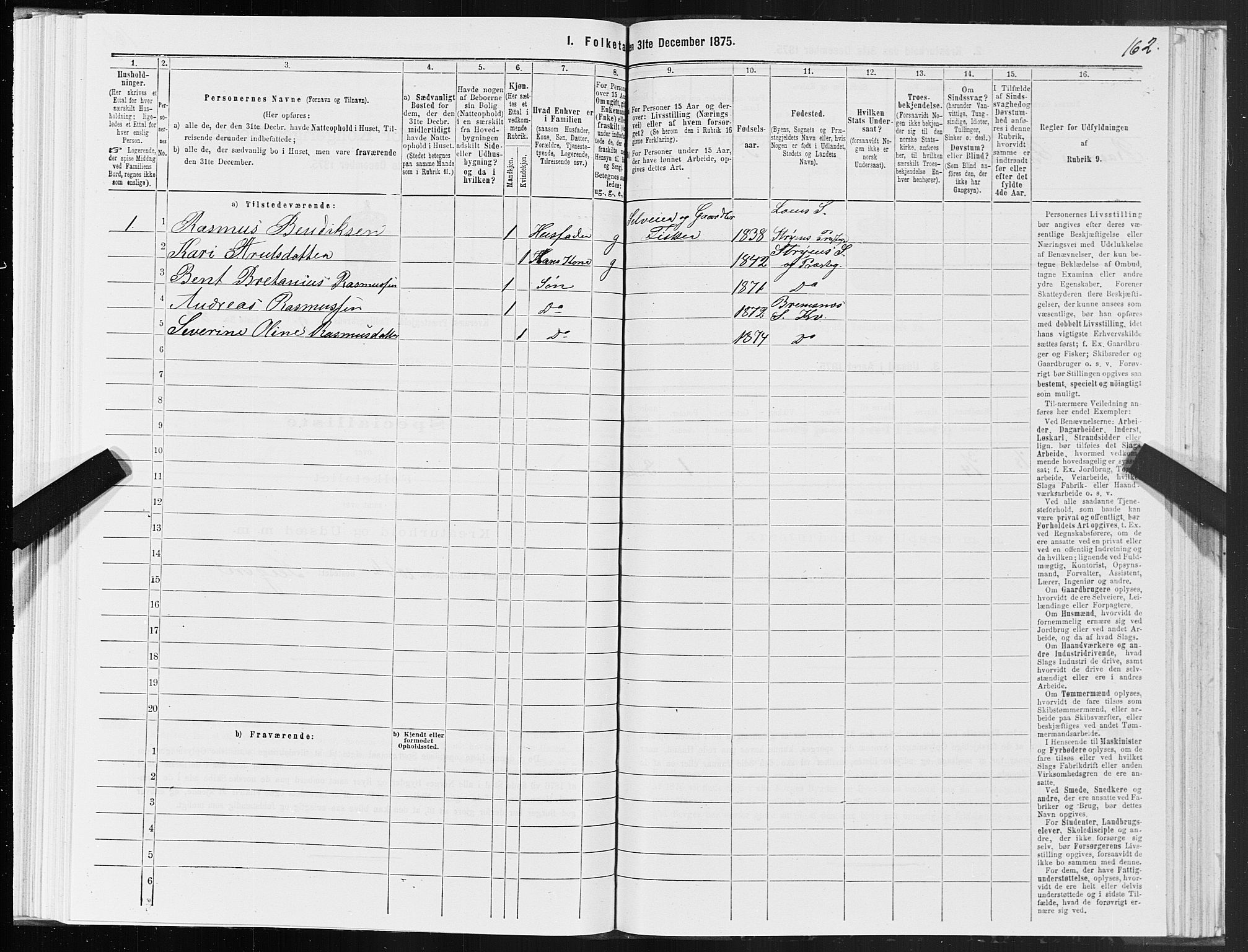 SAT, 1875 census for 1553P Kvernes, 1875, p. 5162