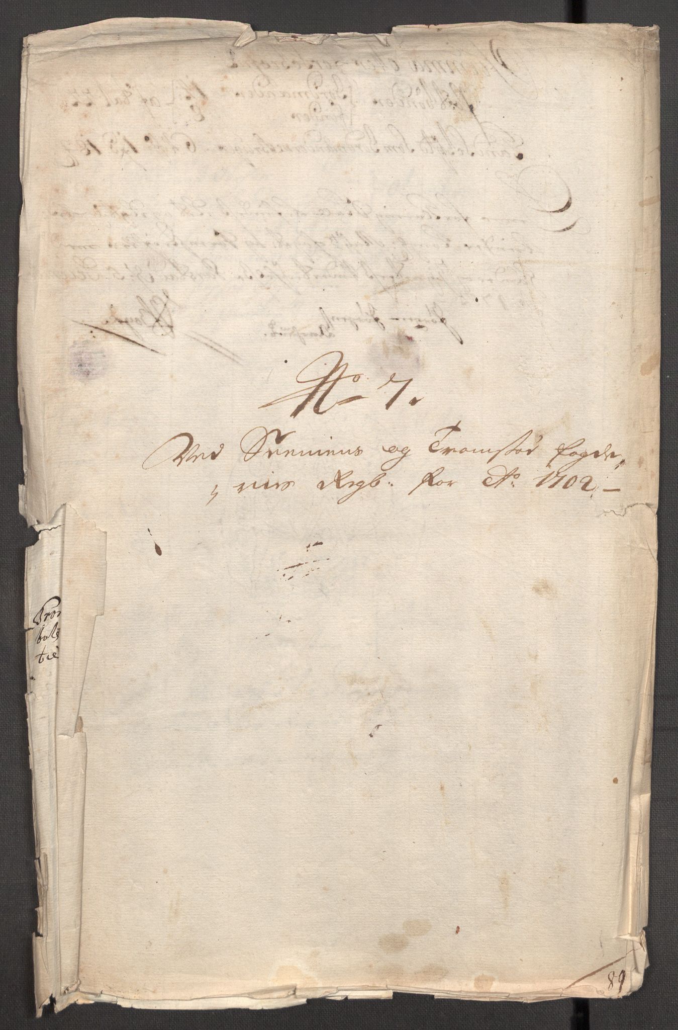 Rentekammeret inntil 1814, Reviderte regnskaper, Fogderegnskap, AV/RA-EA-4092/R68/L4755: Fogderegnskap Senja og Troms, 1700-1704, p. 272