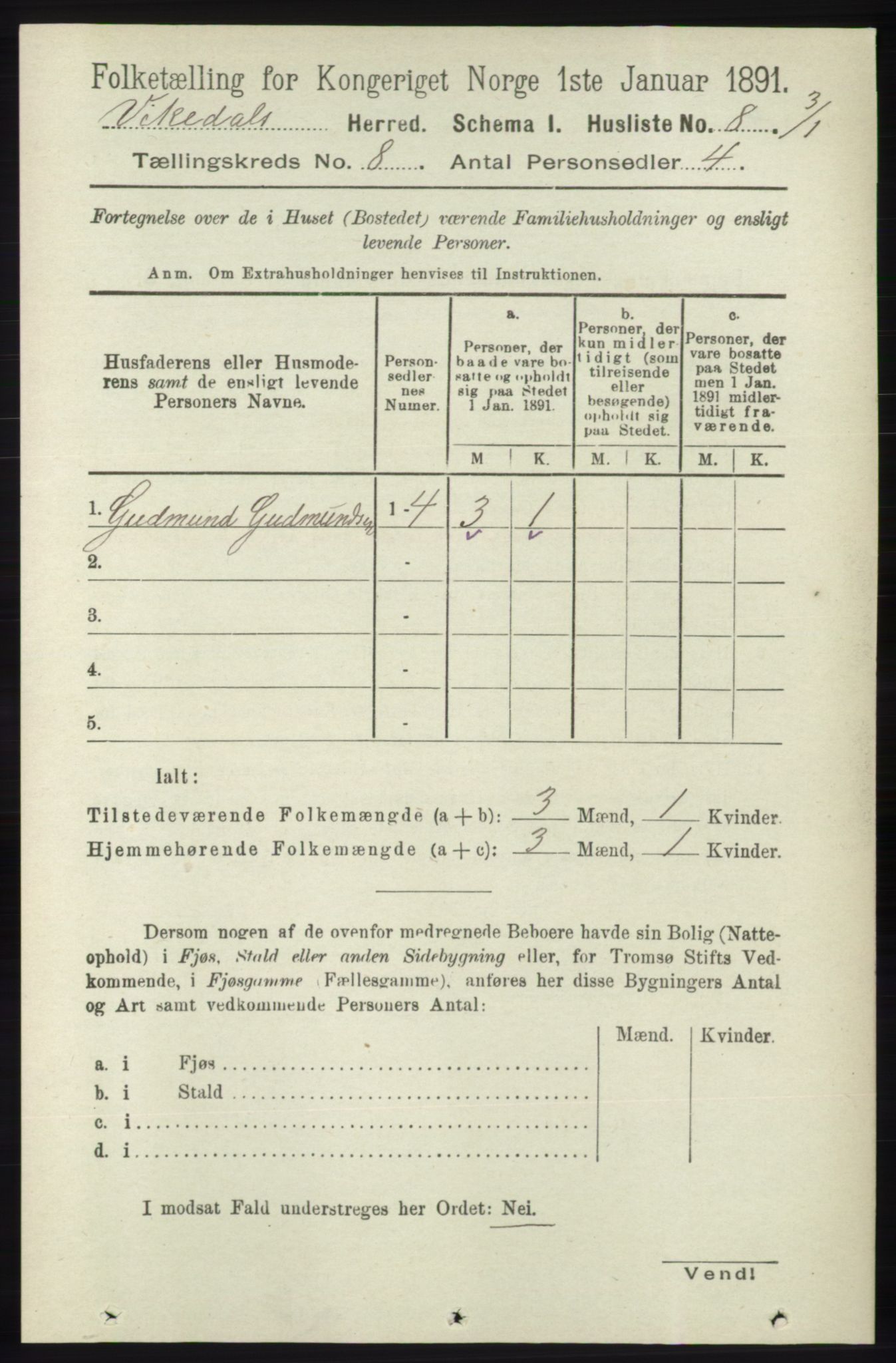 RA, 1891 census for 1157 Vikedal, 1891, p. 2202