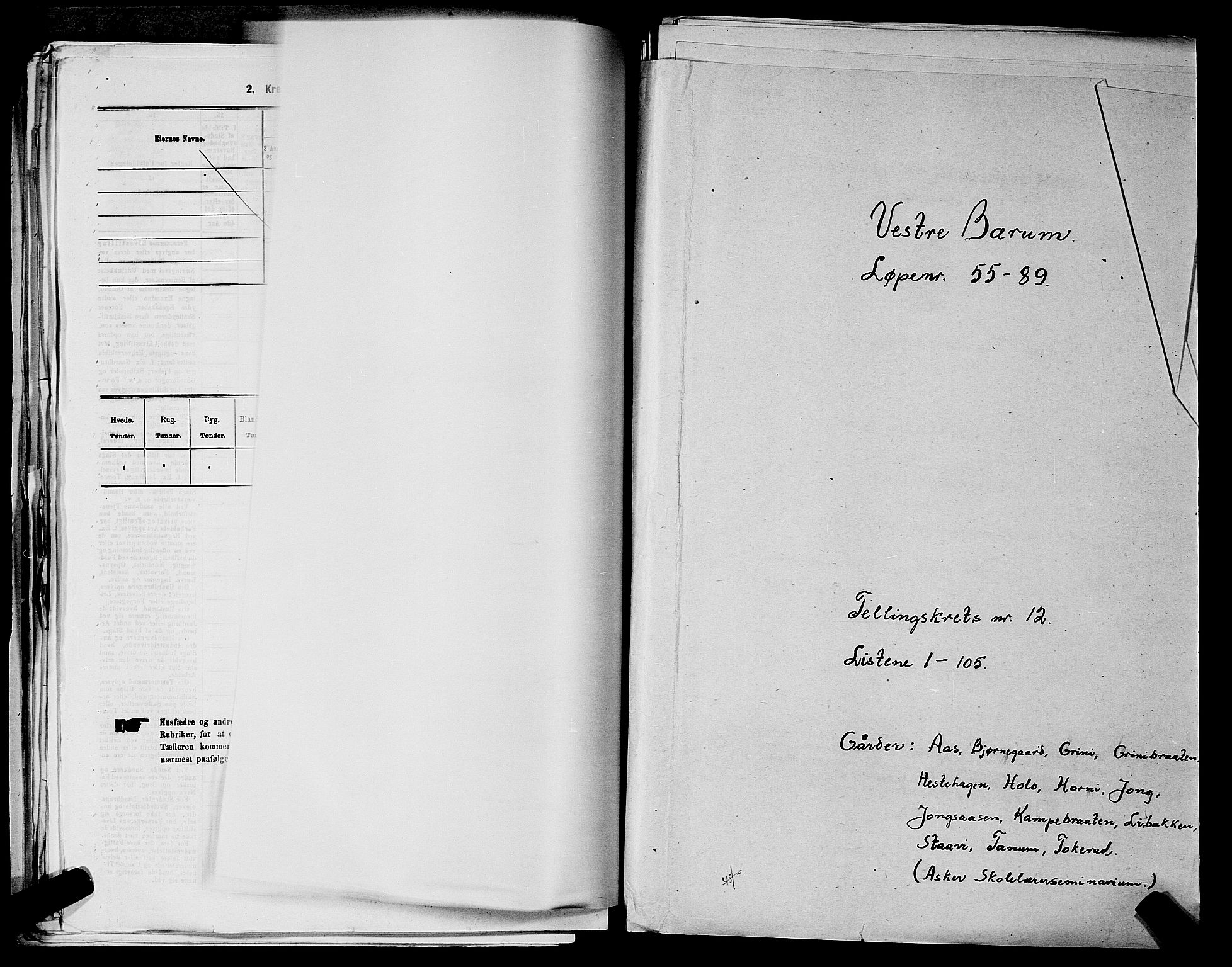 RA, 1875 census for 0220P Asker, 1875, p. 2031