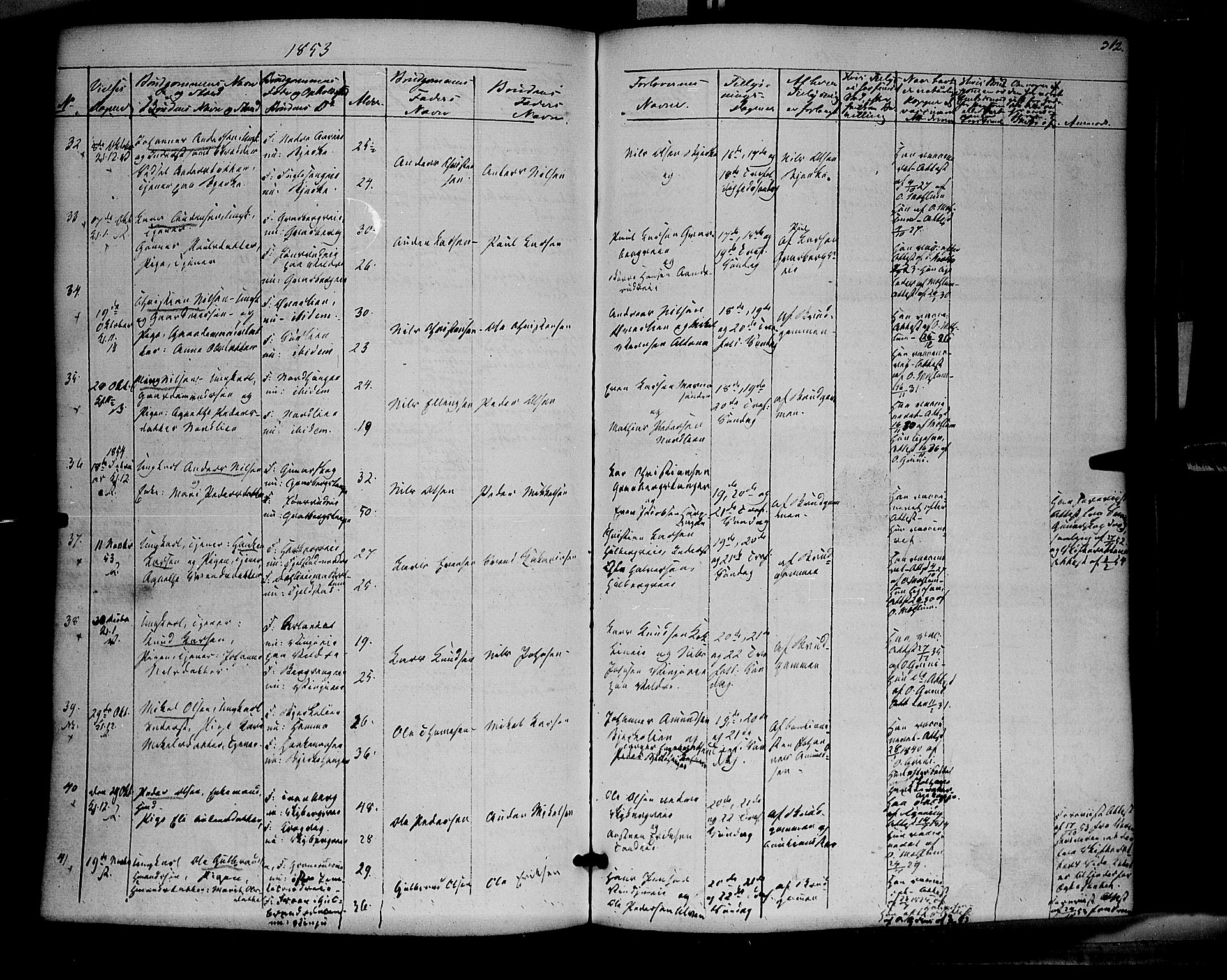 Ringsaker prestekontor, AV/SAH-PREST-014/K/Ka/L0009: Parish register (official) no. 9, 1850-1860, p. 312