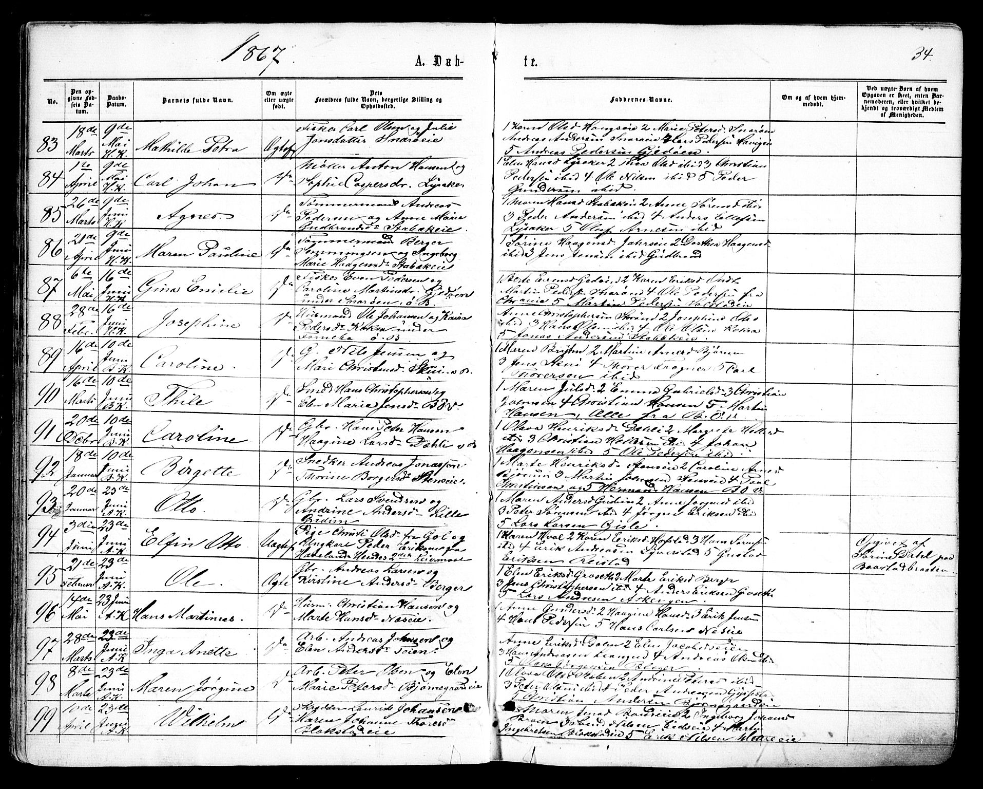 Asker prestekontor Kirkebøker, AV/SAO-A-10256a/F/Fa/L0008: Parish register (official) no. I 8, 1865-1878, p. 34