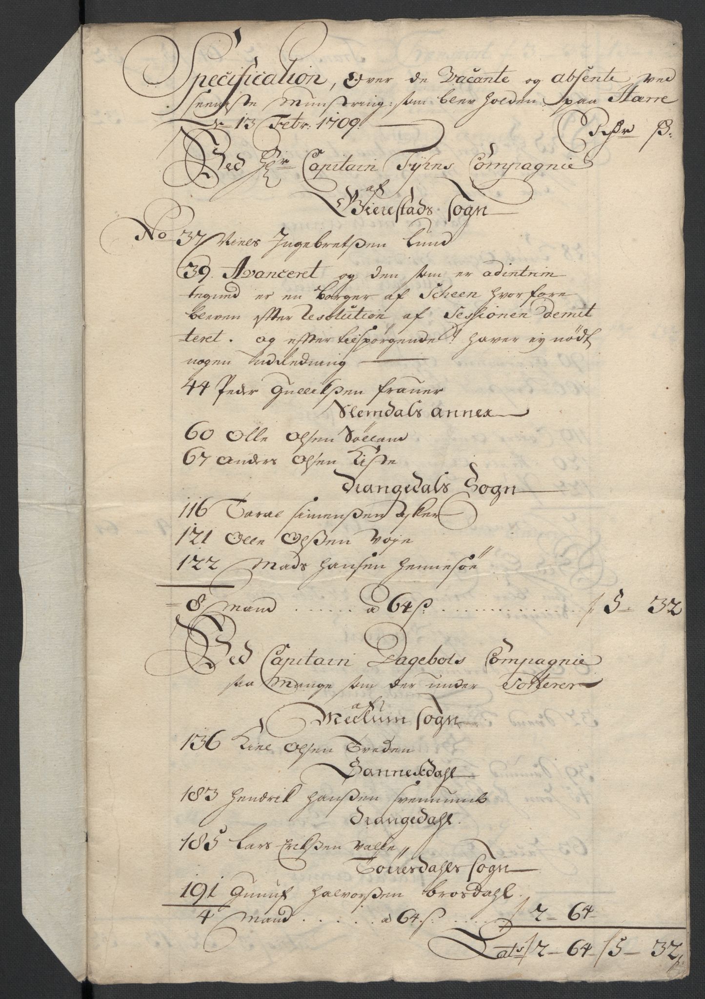 Rentekammeret inntil 1814, Reviderte regnskaper, Fogderegnskap, RA/EA-4092/R36/L2118: Fogderegnskap Øvre og Nedre Telemark og Bamble, 1708-1709, p. 277