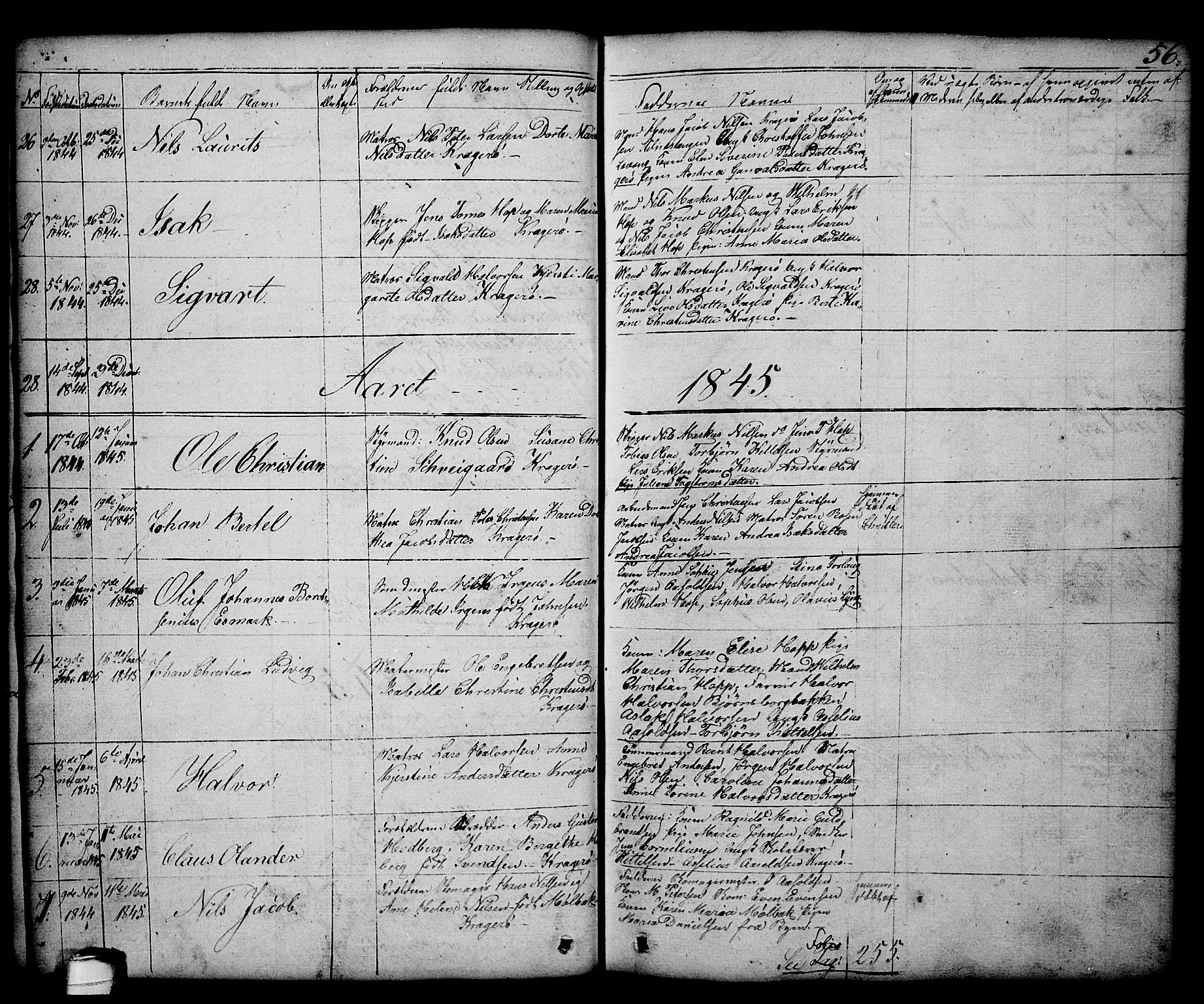 Kragerø kirkebøker, AV/SAKO-A-278/G/Ga/L0003: Parish register (copy) no. 3, 1832-1852, p. 56