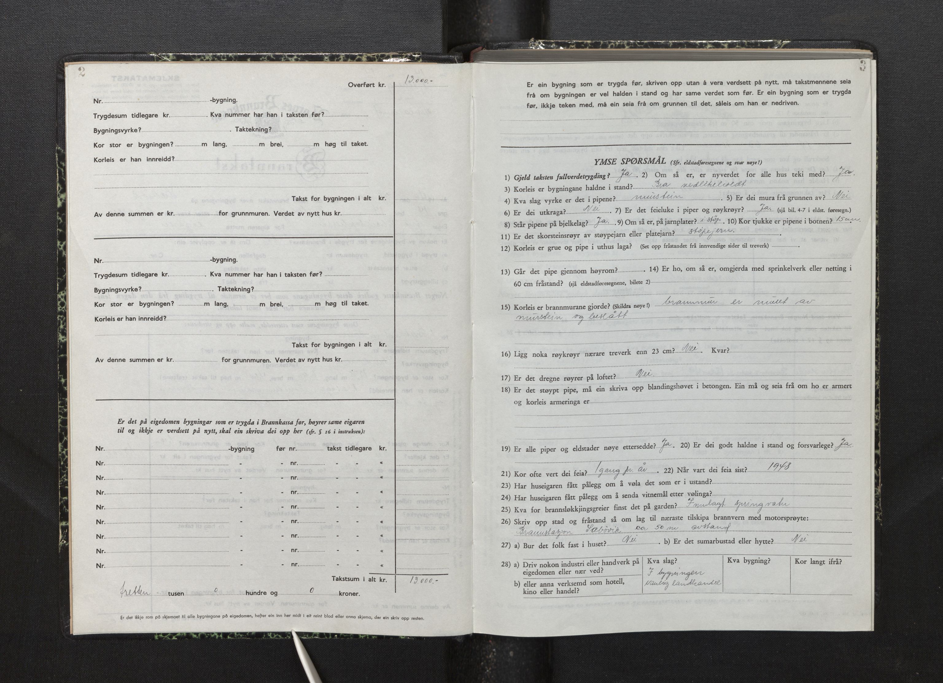 Lensmannen i Fjelberg, AV/SAB-A-32101/0012/L0008: Branntakstprotokoll, skjematakst, 1949-1955, p. 2-3