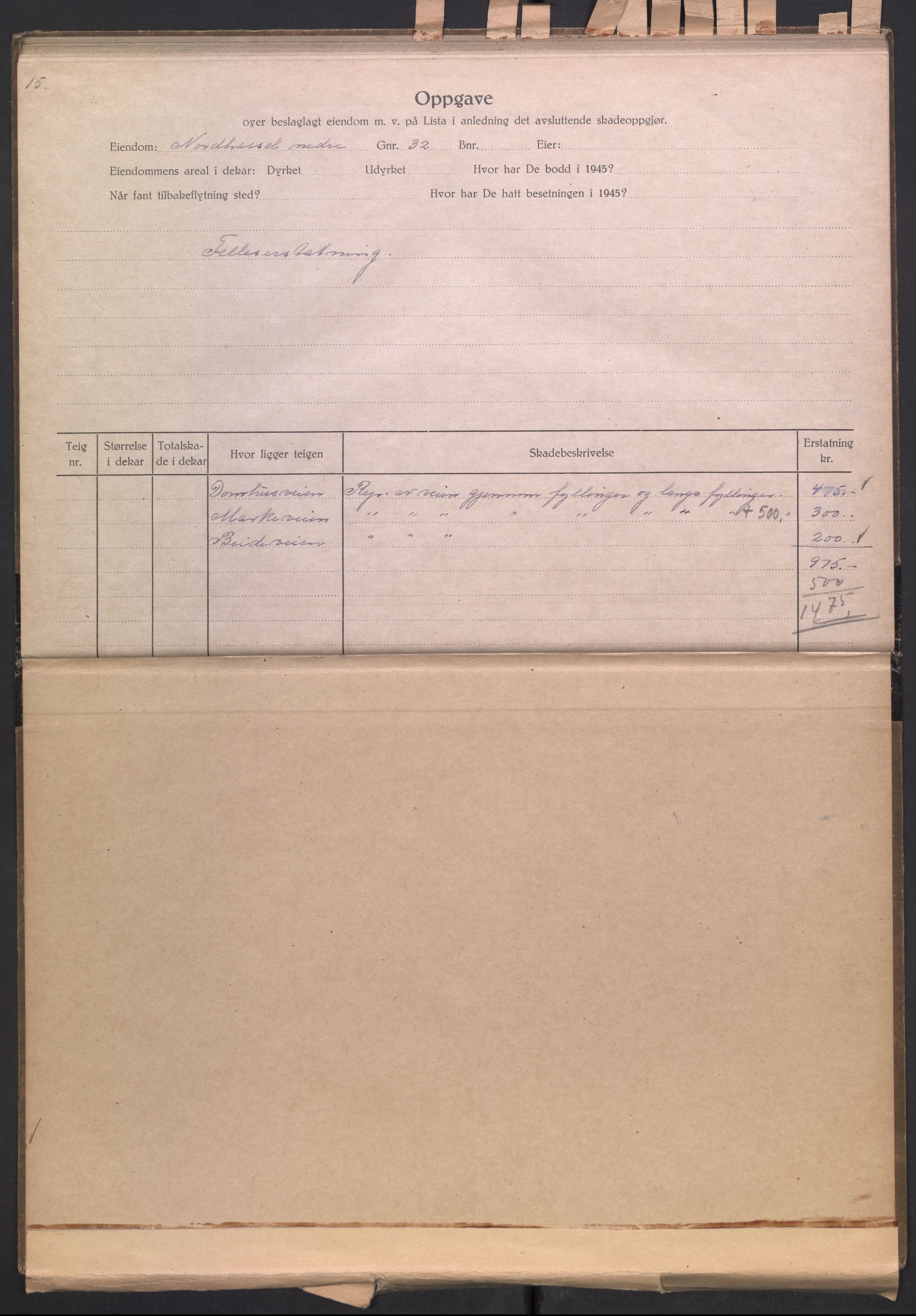 Forsvarsdepartementet, 10. kontor / Oppgjørskontoret, AV/RA-RAFA-1225/D/Db/L0182: Lista oppgjørskontor, 1942-1950, p. 1457