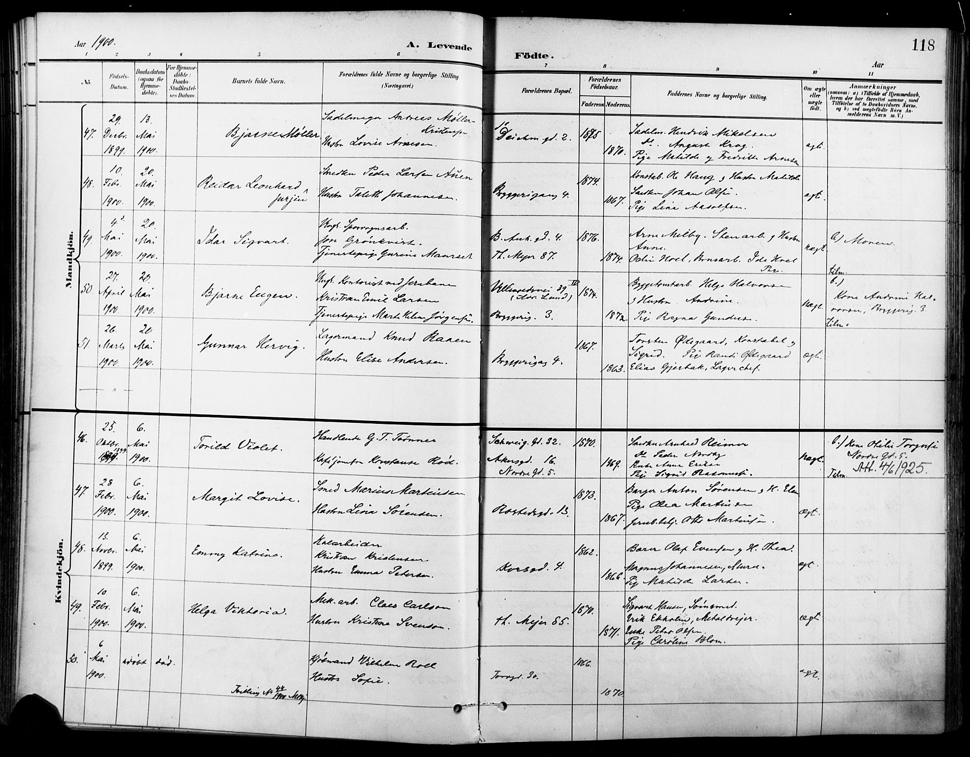 Jakob prestekontor Kirkebøker, SAO/A-10850/F/Fa/L0005: Parish register (official) no. 5, 1896-1903, p. 118