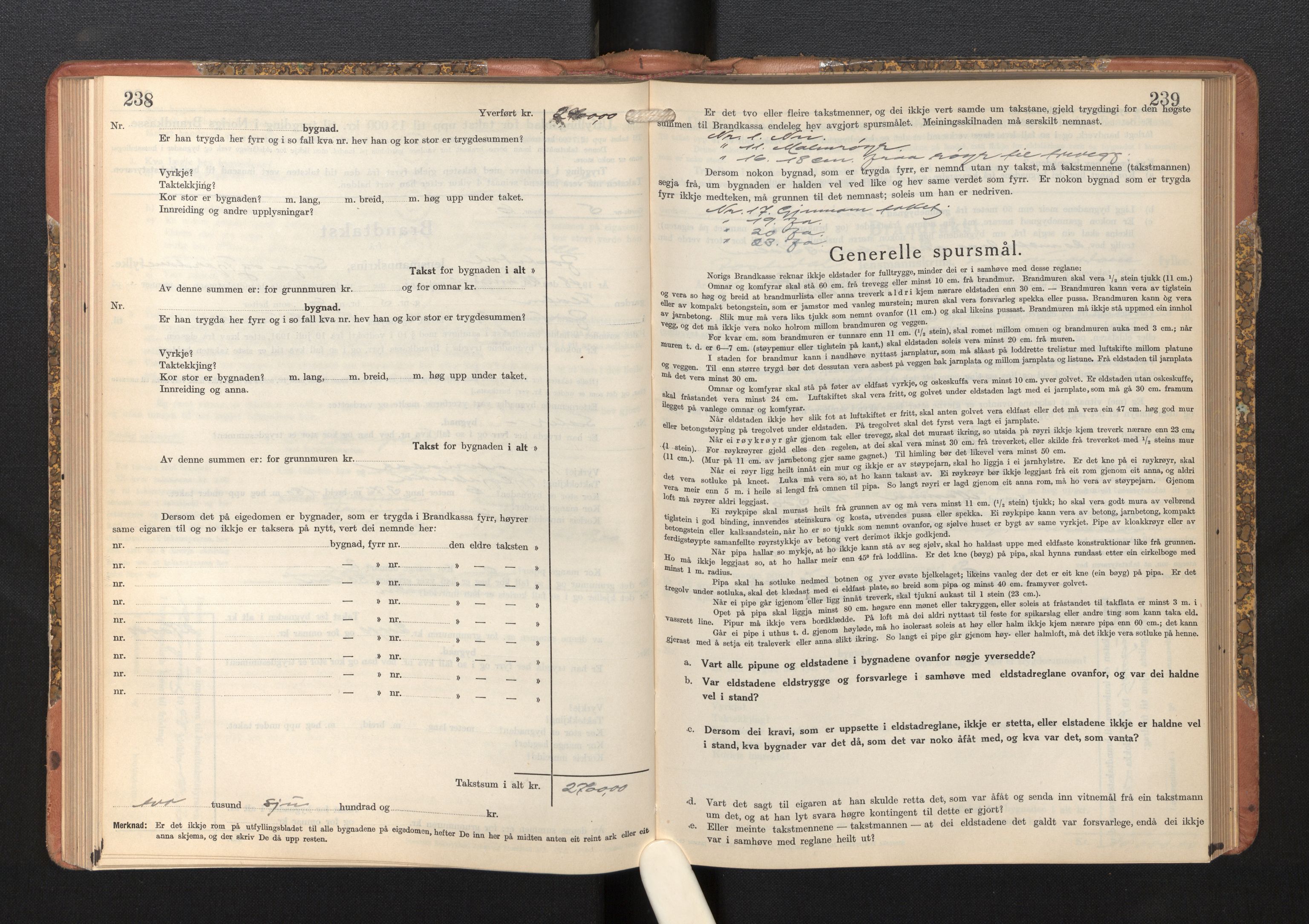 Lensmannen i Jostedal, AV/SAB-A-28601/0012/L0006: Branntakstprotokoll, skjematakst, 1936-1948, p. 238-239