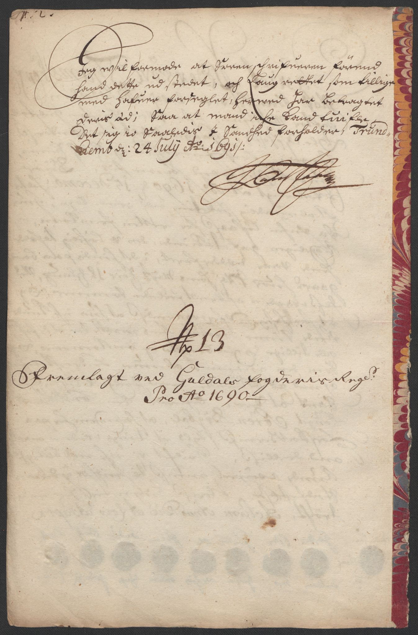 Rentekammeret inntil 1814, Reviderte regnskaper, Fogderegnskap, AV/RA-EA-4092/R59/L3940: Fogderegnskap Gauldal, 1689-1690, p. 420