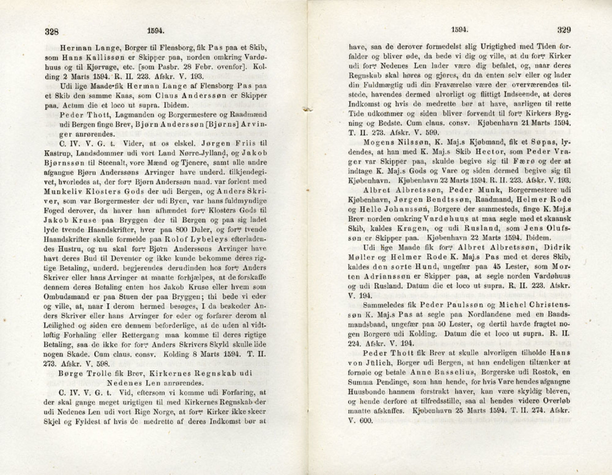 Publikasjoner utgitt av Det Norske Historiske Kildeskriftfond, PUBL/-/-/-: Norske Rigs-Registranter, bind 3, 1588-1602, p. 328-329