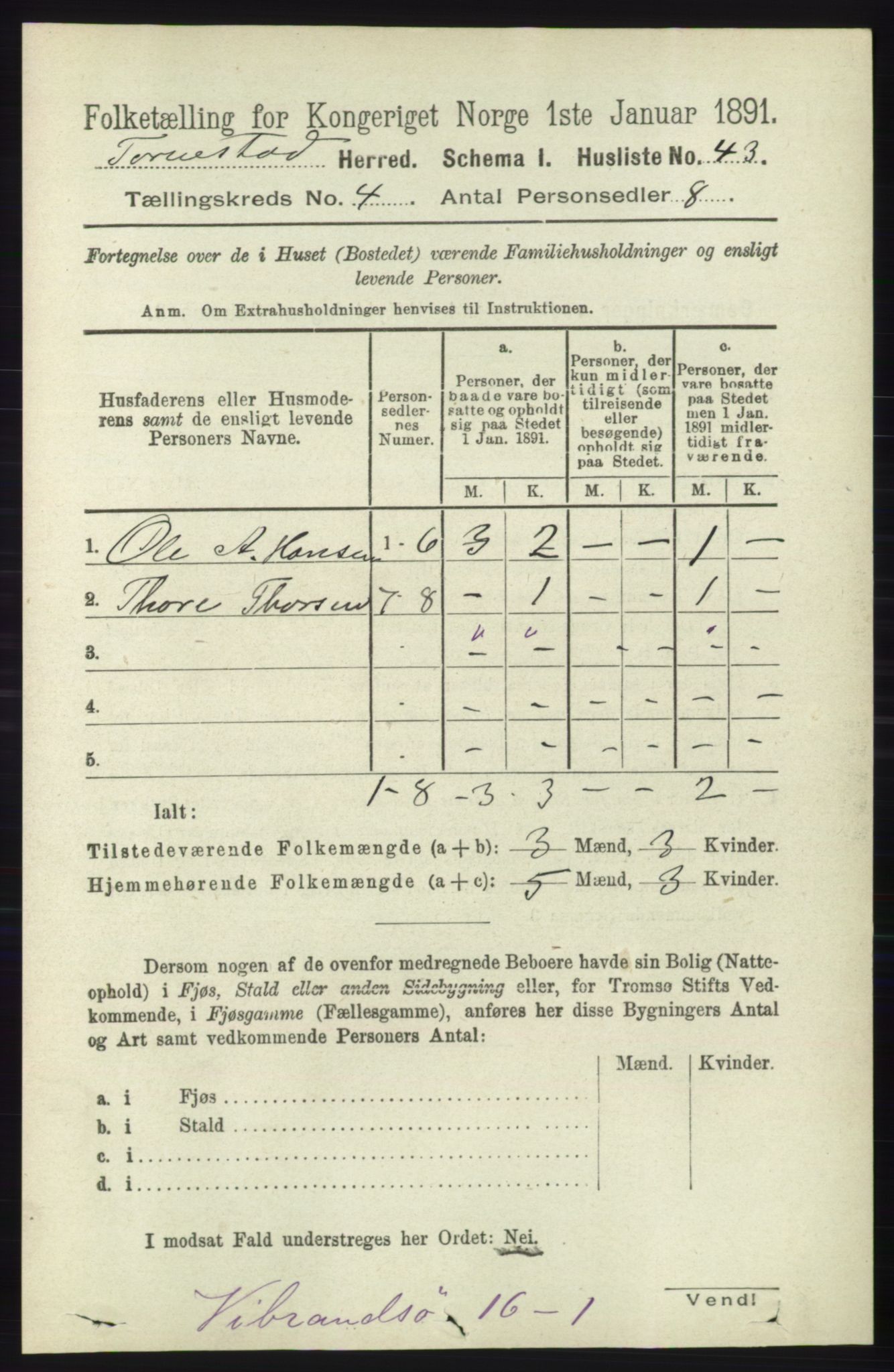 RA, 1891 census for 1152 Torvastad, 1891, p. 1464