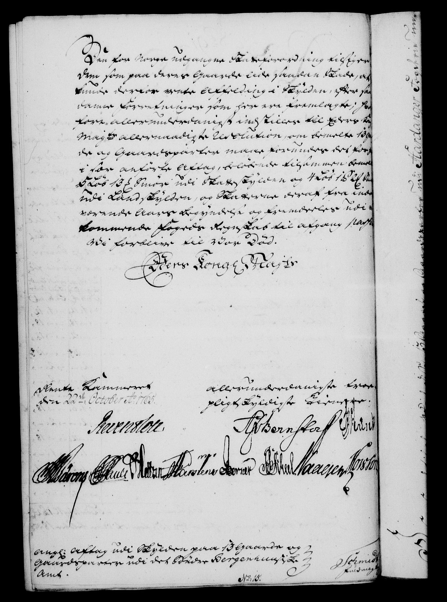 Rentekammeret, Kammerkanselliet, RA/EA-3111/G/Gf/Gfa/L0047: Norsk relasjons- og resolusjonsprotokoll (merket RK 52.47), 1765, p. 392