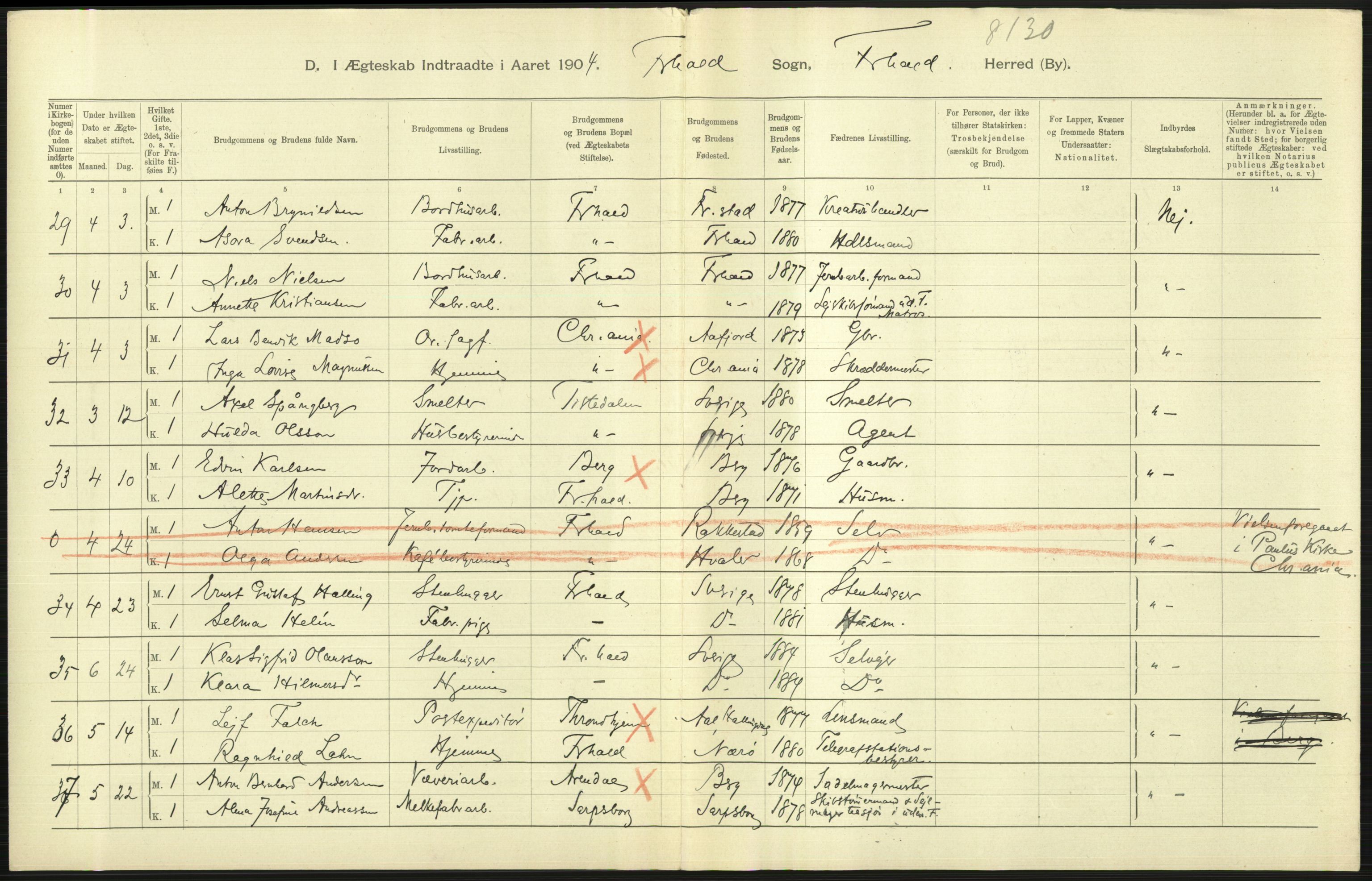 Statistisk sentralbyrå, Sosiodemografiske emner, Befolkning, AV/RA-S-2228/D/Df/Dfa/Dfab/L0001: Smålenenes amt: Fødte, gifte, døde, 1904, p. 570