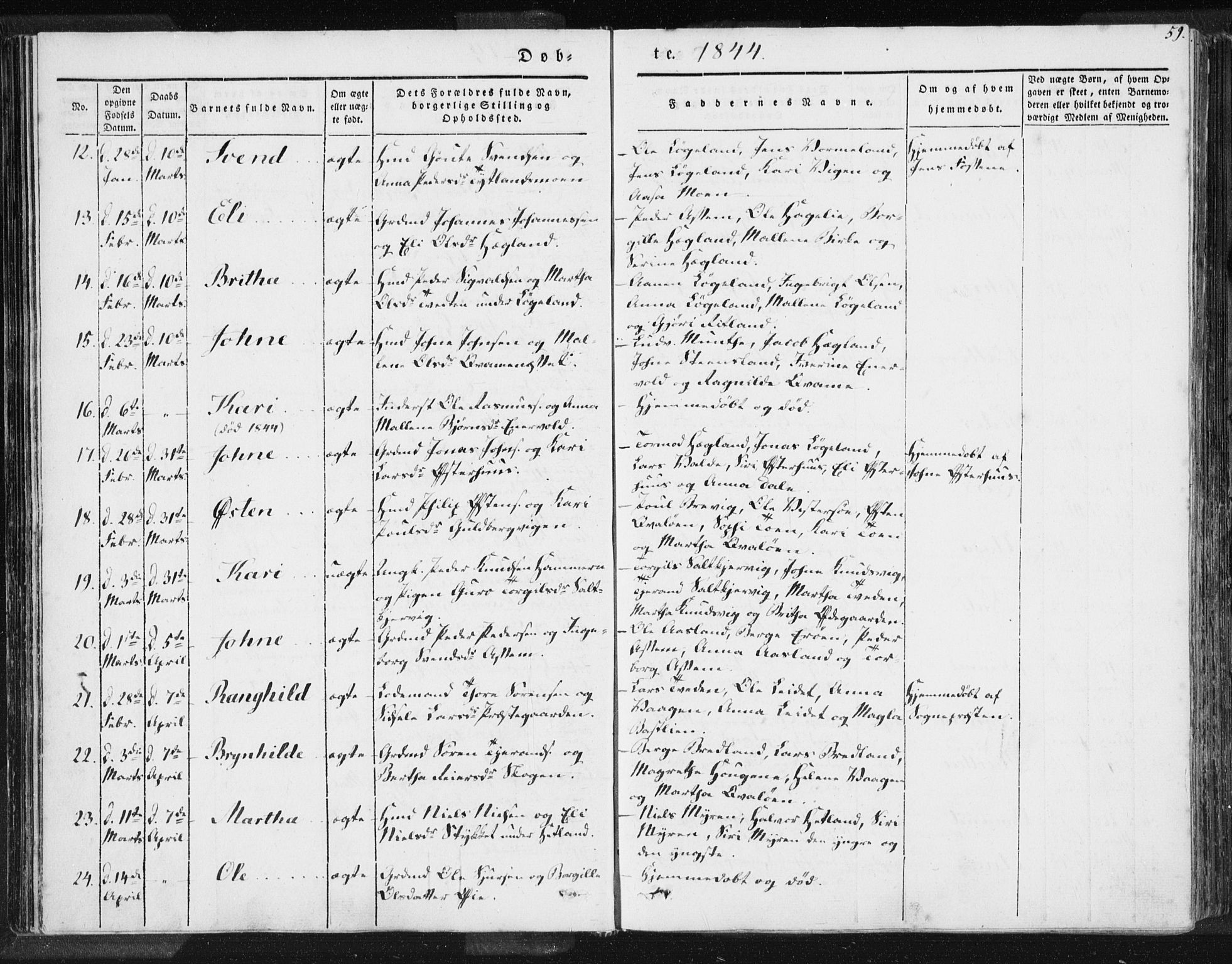 Hjelmeland sokneprestkontor, AV/SAST-A-101843/01/IV/L0006: Parish register (official) no. A 6, 1834-1845, p. 59