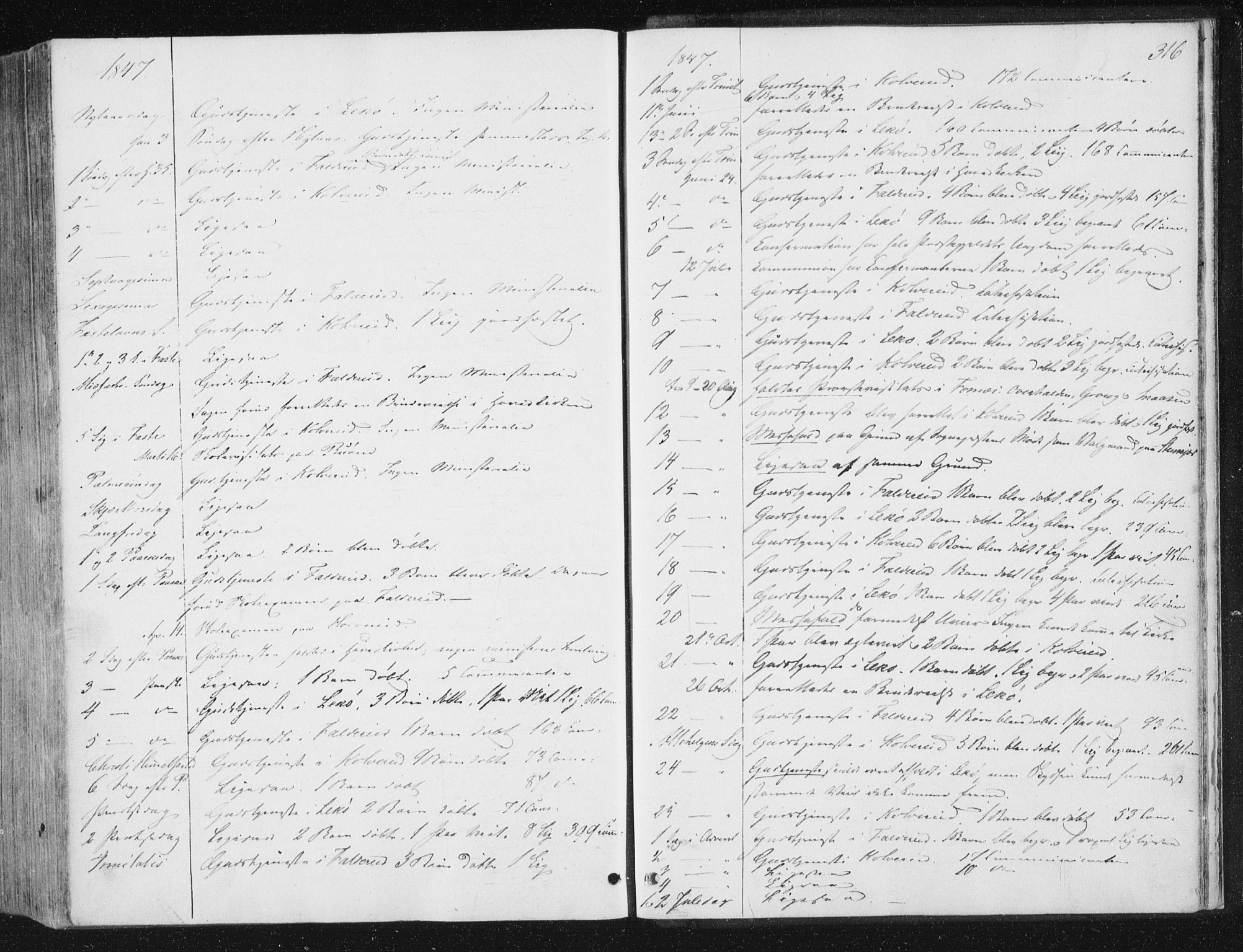 Ministerialprotokoller, klokkerbøker og fødselsregistre - Nord-Trøndelag, SAT/A-1458/780/L0640: Parish register (official) no. 780A05, 1845-1856, p. 316