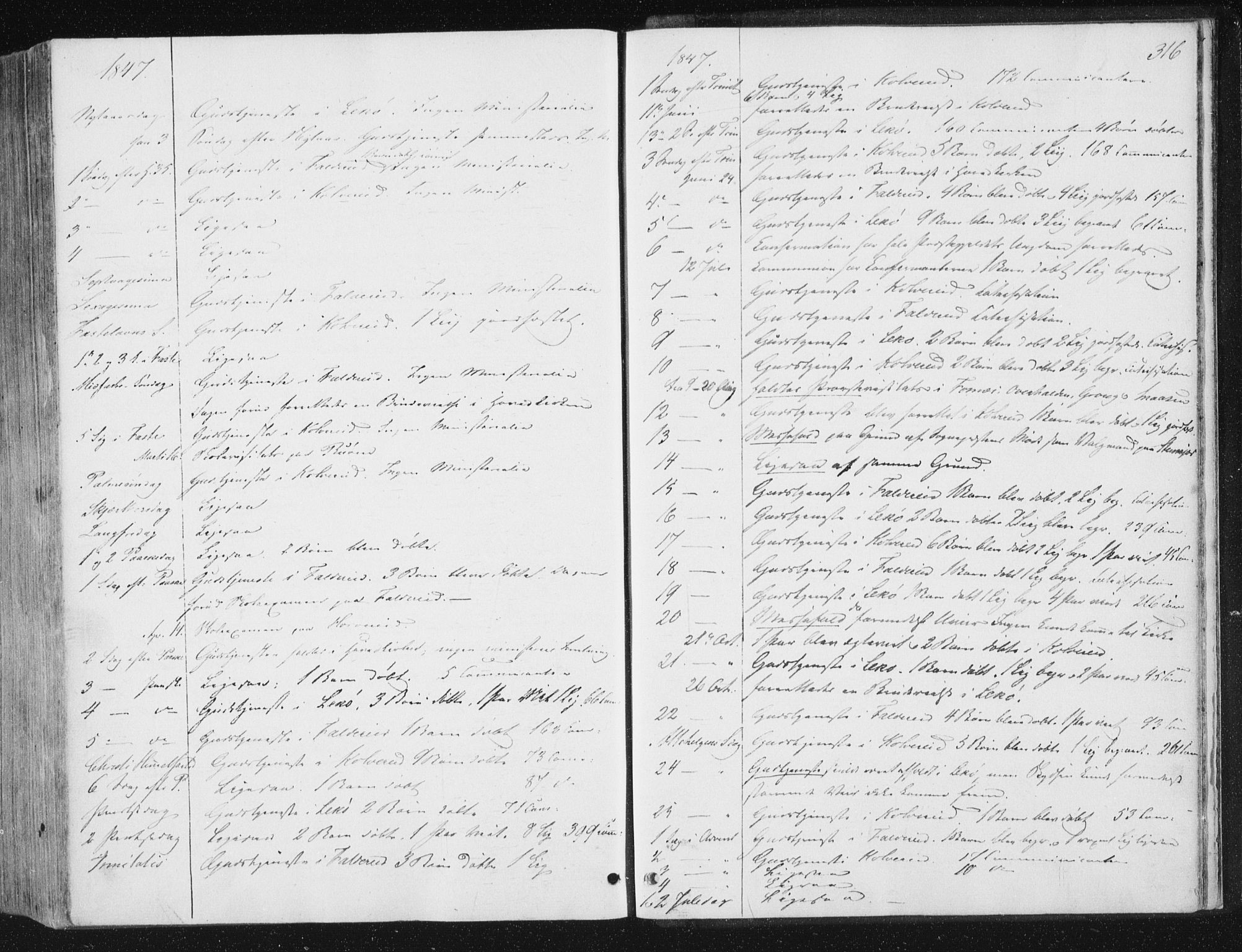 Ministerialprotokoller, klokkerbøker og fødselsregistre - Nord-Trøndelag, AV/SAT-A-1458/780/L0640: Parish register (official) no. 780A05, 1845-1856, p. 316