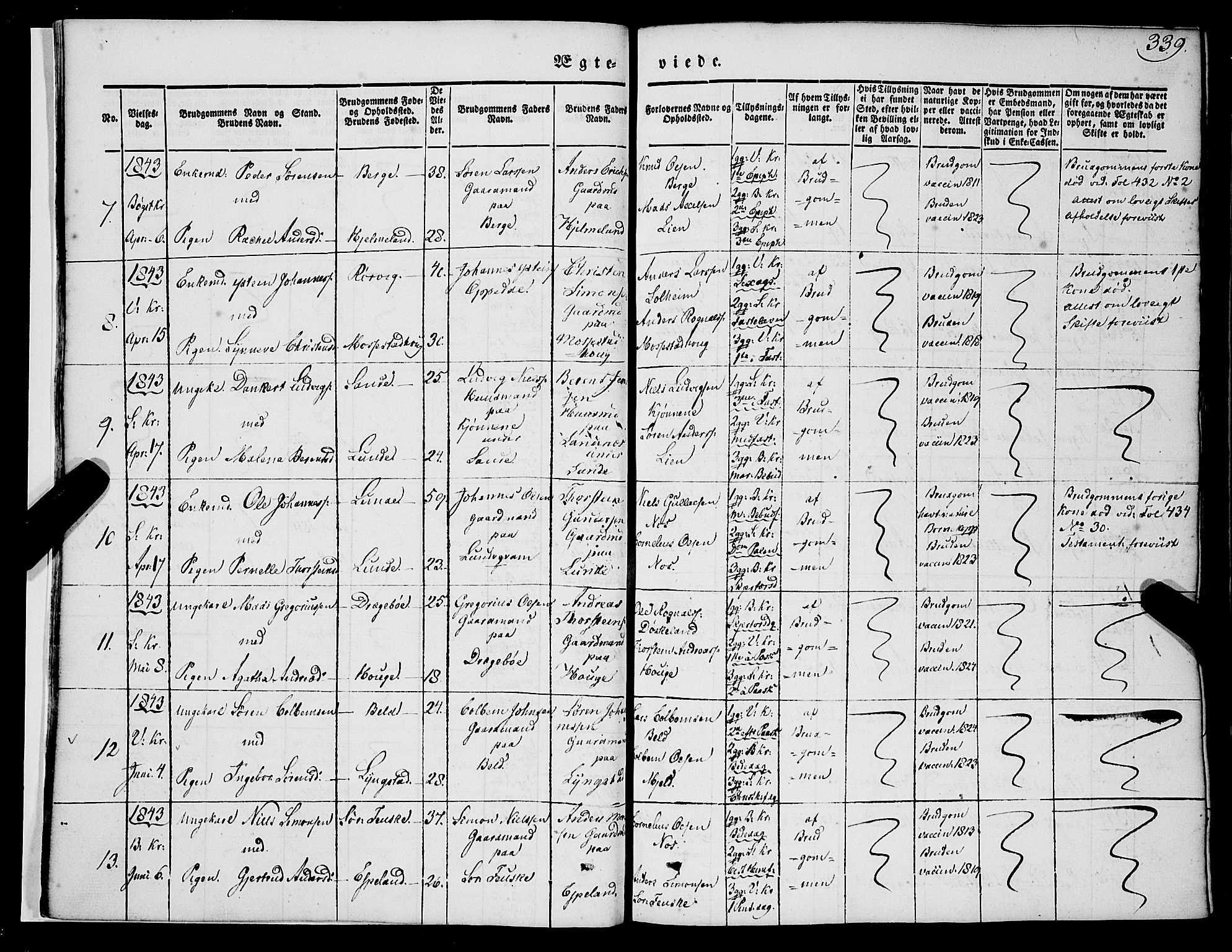 Gaular sokneprestembete, SAB/A-80001/H/Haa: Parish register (official) no. A 4II, 1841-1859, p. 339