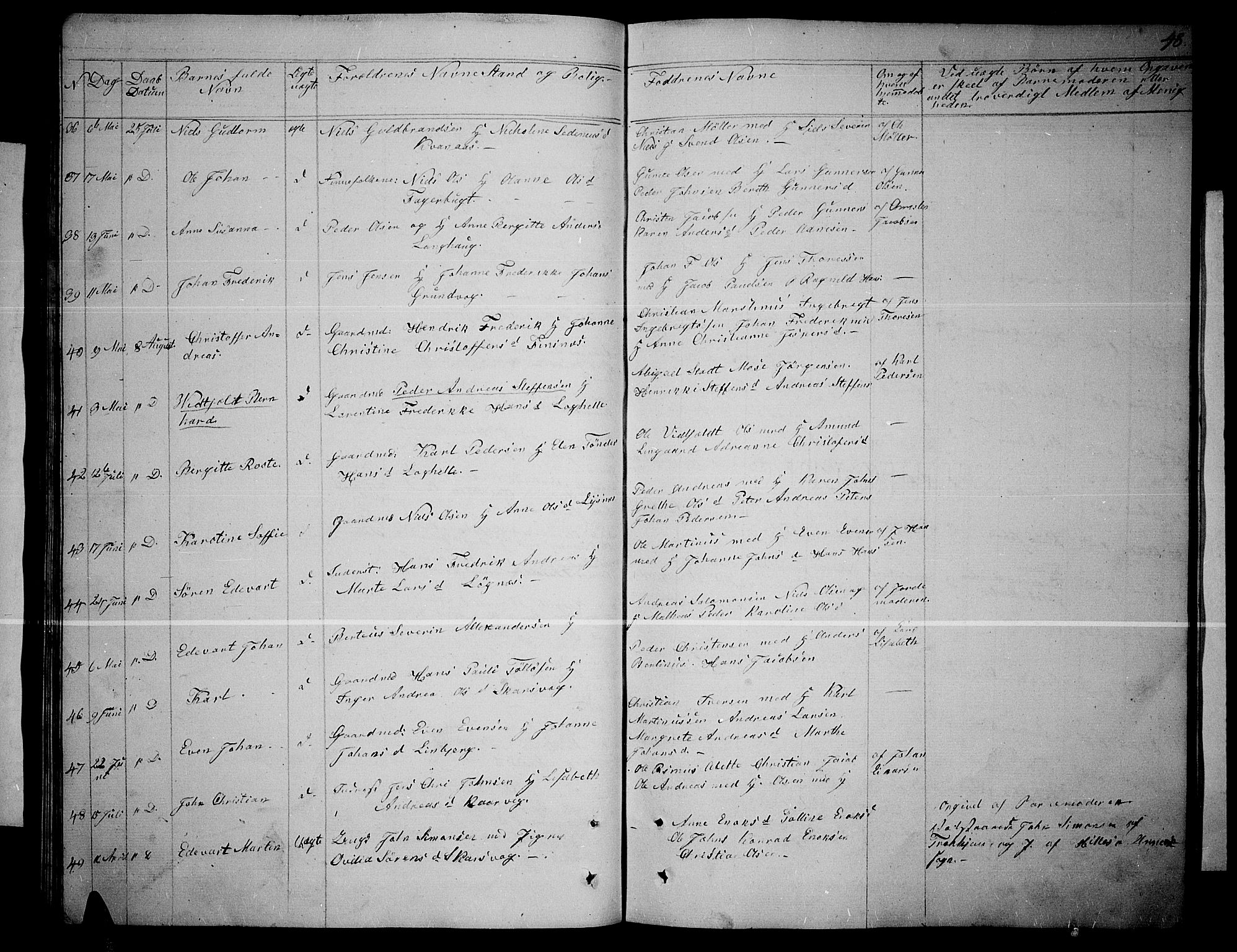 Lenvik sokneprestembete, SATØ/S-1310/H/Ha/Hab/L0003klokker: Parish register (copy) no. 3, 1844-1858, p. 48