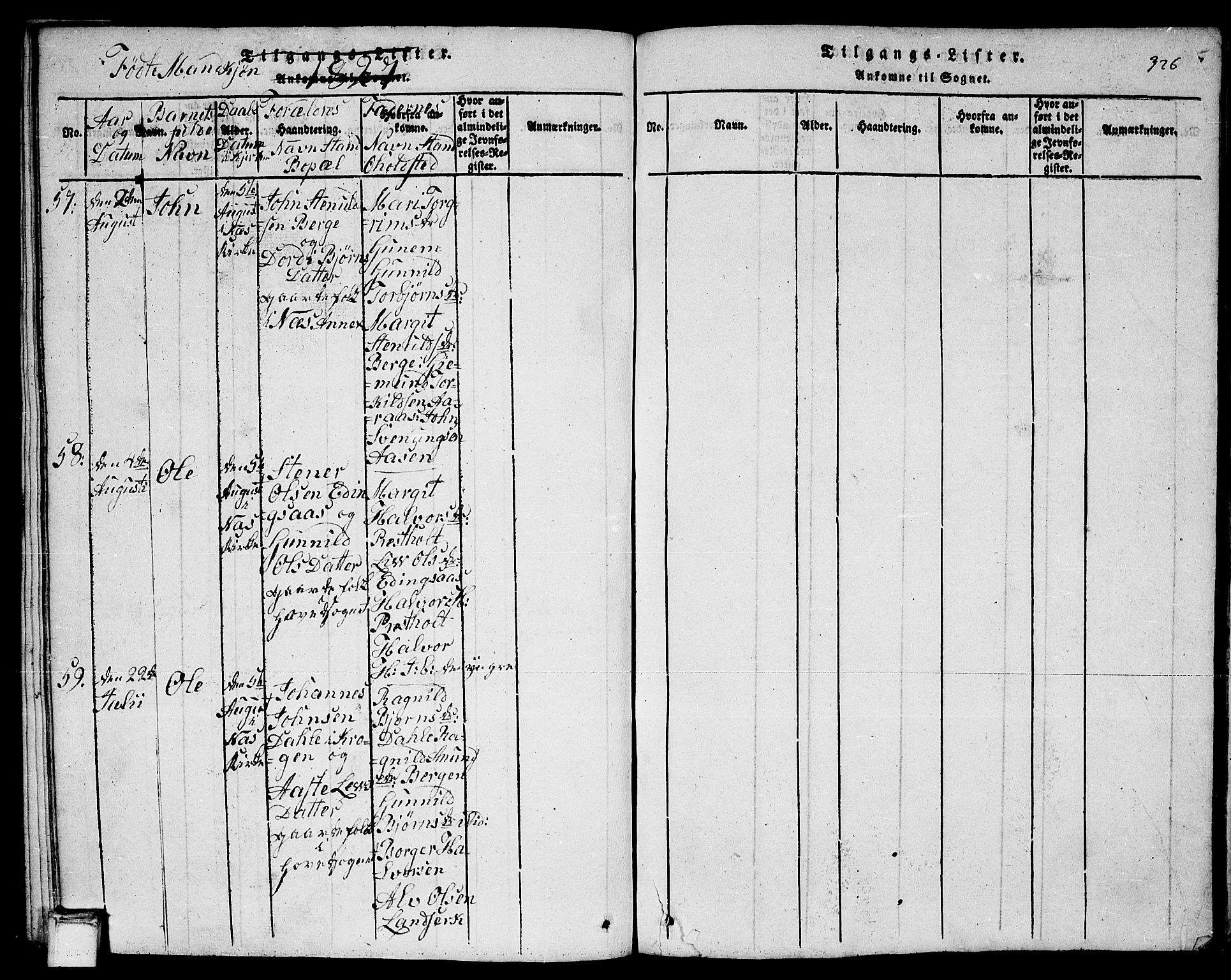 Sauherad kirkebøker, SAKO/A-298/F/Fa/L0005: Parish register (official) no. I 5, 1815-1829, p. 326