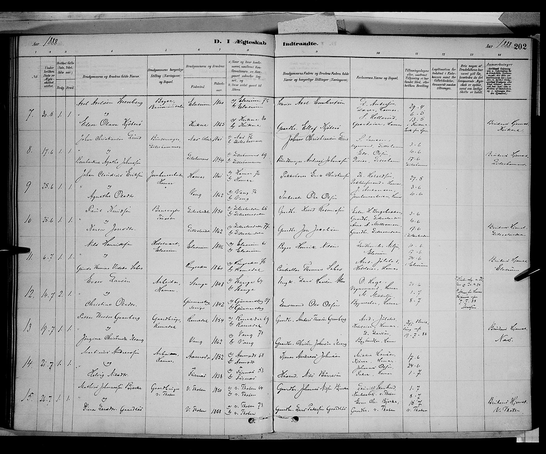 Vang prestekontor, Hedmark, AV/SAH-PREST-008/H/Ha/Haa/L0016: Parish register (official) no. 16, 1878-1889, p. 202